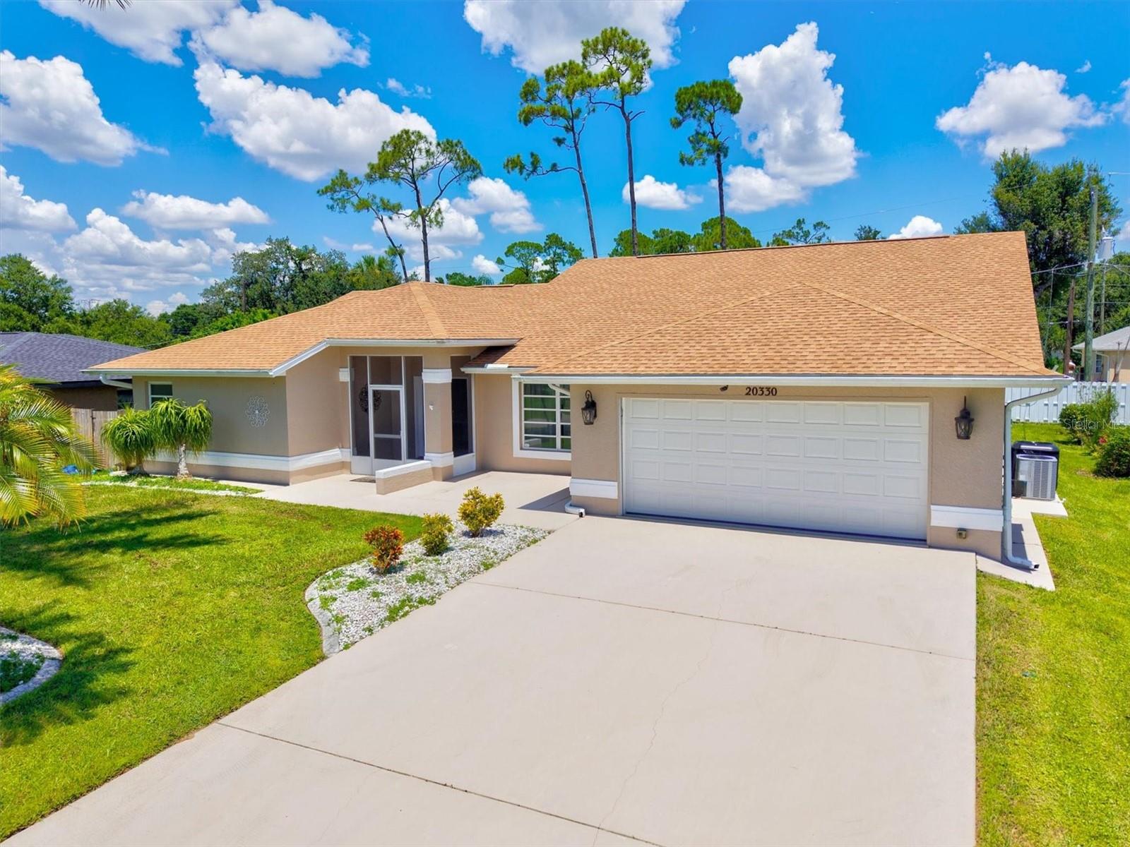 If you are looking for an immaculate, move-in ready home, this is the one. Immediately upon entering, you will notice natural light flooding into the separate formal living room / dining area and family room / kitchen area, giving ample spaces for guests and entertaining. The desirable split floor plan has the en-suite primary bedroom on one side of the home and two additional guest bedrooms and guest bathroom on the other.
The primary en-suite bathroom is huge, featuring a large garden tub, roman shower, double vanities as well as a make-up vanity area. Adding to this, the separate walk-in closets and sliding glass door access to the pool makes the primary bedroom a true oasis.
The home flows effortlessly from formal living and dining into the kitchen with stainless steel appliances including a newer LG Range with equipped air fryer oven, granite countertops and wooden cabinetry giving plenty of storage.
In addition to the primary bedroom, both the formal living room and family room have sliding glass doors to access the pool area. The family room features a wet bar perfect for entertaining.
Outside, you have plenty of space to relax and a gorgeous pool that was resurfaced in 2018 with a pool heater added in 2022.
The home is equipped with accordion style hurricane shutters giving peace of mind in inclement weather.
The home has had many updates including a new roof in 2023, fans replaced in 2023, new laminate flooring in living and dining areas in 2023, new garage door with Wi-Fi connected opener in 2021, and AC and hot water heater both replaced in 2018.
All furnishings are available under separate purchase contract.