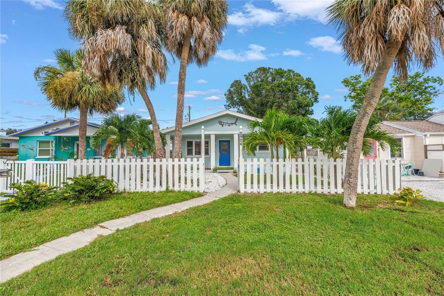 One or more photo(s) has been virtually staged. Just three blocks from the heart of Gulfport, this fully remodeled 3-bedroom, 2-bathroom block home puts you right in the middle of one of the most vibrant communities in Florida. Gulfport is known for its artistic, waterfront charm with lively festivals, art shows, a marina, and an incredible selection of local restaurants. It is the perfect location to enjoy it all! Inside, the home features an open and light-filled floor plan with a custom kitchen showcasing Londos cabinetry, quartz countertops, new Kitchen-Aid Gallery appliances, updated windows, and coastal finishes throughout. Updates include new bathrooms, doors, lighting, hot water heater, and the patio/carport roof was replaced in 2023. There are three spacious bedrooms, with the middle room also serving perfectly as a den or home office. Step outside to an expansive covered patio ideal for entertaining or relaxing Florida-style evenings. The exterior offers a laundry room, storage shed, tropical landscaping, and a charming picket fence that completes the coastal vibe. This move-in-ready Gulfport gem is the perfect opportunity to enjoy the best of Florida living in an exciting community!