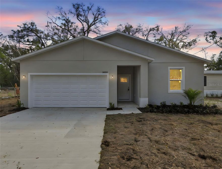 Welcome to this brand-new 3-bedroom, 2-bath single-family home located in Sorrento, Florida. Thoughtfully designed and newly constructed, this home offers modern living with a functional, open layout and luxury vinyl plank flooring throughout. Situated on a 0.21-acre lot, the property provides plenty of outdoor space with no HOA, offering flexibility for homeowners, toys, or future enhancements. The split-bedroom floor plan creates privacy for the primary suite while maintaining comfortable living and entertaining areas. Conveniently located near Mount Dora, Sanford, and major roadways, this property combines a quiet setting with easy access to shopping, dining, and entertainment. ***This is a limited-service listing - Please see realtor remarks for showing instructions.***