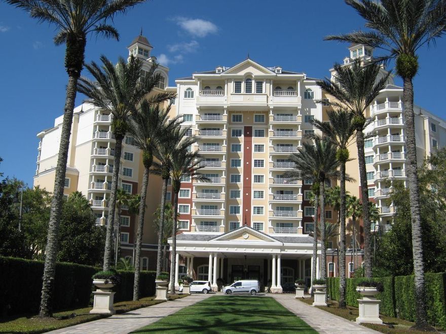 Elegant two-bedroom, two-bathroom residence in the Reunion Grande, the flagship tower of Reunion Resort. Located on the seventh floor with a desirable east-facing exposure, this home provides bright morning light, cooler afternoons, and elevated views over the resort golf courses and driving range.
The 1,430 square foot open floor plan features upgraded finishes throughout, ceramic tile and luxury vinyl flooring, and a well-appointed kitchen with modern appliances and granite countertops that flow into the living and dining areas. A split bedroom layout provides two full master suites, each with walk-in closets, dual vanities, garden tubs, and tiled walk-in showers. Crown molding and tasteful decor accent the entire residence.
This home is sold fully furnished and turnkey with recently updated furnishings and fixtures. Zoned for rental use in Osceola County, this property is income-ready from day one in one of Central Florida's strongest rental corridors, located just two exits from Walt Disney World and minutes to Universal Studios, SeaWorld, and Orlando International Airport.
An active Reunion Resort membership is included and transferable to the new owner, granting full access to three championship golf courses designed by Arnold Palmer, Tom Watson, and Jack Nicklaus, a multimillion-dollar water park with lazy river and slides, twelve resort pools, a full-service spa, tennis and pickleball courts, fitness centers, and multiple on-site dining venues.
The Reunion Grande features complimentary valet parking for members, a front desk concierge, a lobby-level sushi bar, the 7593 Chophouse steakhouse, a rooftop restaurant and pool with panoramic views, a gift shop with Starbucks coffee, and elevator access throughout all eleven floors. A complimentary Disney shuttle departs from the Grande front drive for members. Built in 2007. A rare opportunity to own in the most iconic building in Reunion Resort.