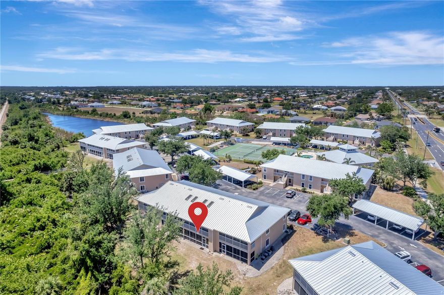 Welcome to Fiddlers Green Nature Trail, a peaceful and pet-friendly community nestled among mature Florida landscaping in the heart of Rotonda West. This beautifully maintained 2-bedroom, 2-bath ground-floor condo offers 1,285 square feet of comfortable living space with a smart open-concept layout, ideal for full-time living, seasonal escapes, or investment. New Roof 2024 and recently painted exterior! Low HOA includes Pool, clubhouse, tennis courts, bocce courts, exterior maintenance and landscaping.

Step inside to find tile flooring throughout, a bright kitchen with ample cabinetry, and a spacious living/dining room combo that opens to a screened rear lanai—perfect for enjoying morning coffee or evening breezes. The generously sized bedrooms offer built-in closets, and the primary suite includes an en-suite bath for added privacy.

Fiddlers Green Nature Trail is a well-maintained community with walking trails, friendly neighbors, and lush surroundings that feel like a hidden retreat. Residents enjoy easy access to nearby golf courses, biking paths, and outdoor recreation areas throughout Rotonda West, a planned community with five golf courses, parks, and canals.

Located just minutes from Boca Grande, Englewood Beach, and Myakka State Forest, you’re never far from sun, sand, and scenic nature trails. Plus, you're in the desirable Charlotte County school zone.

With no flood insurance required (X500 zone), and a convenient location near shopping, dining, and Gulf beaches, this is a rare opportunity to own a little slice of paradise on Florida’s Gulf Coast.

Schedule your private showing today and experience laid-back Florida living at its finest.