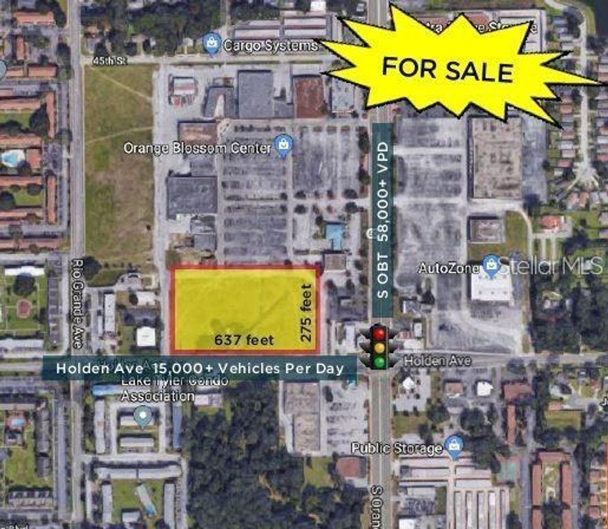 Amazing opportunity to own this prime space just off the hard corner of Holden and Orange blossom trail 4.49 Acre. C-2 zoning allows for many uses, offsite retention allows for entire use of the property, Located in South Orange county and close to I-4