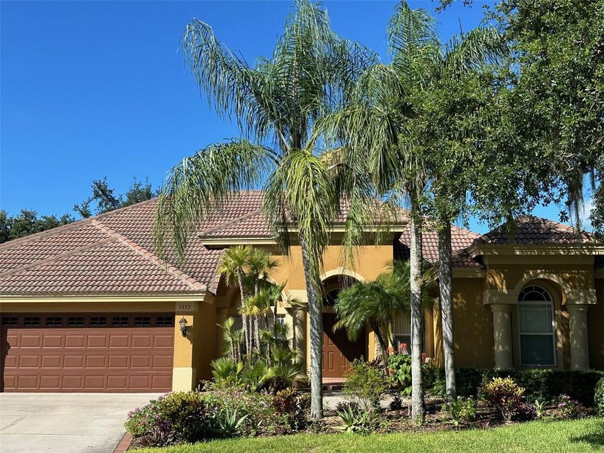 Captivating home located behind the gates of the tranquil Salano subdivision in the Champions Club! This stunning property features 4 bedrooms, 4 full baths, a 2nd floor private bonus/media room with a full bath, a saltwater-system pool with abundant lanai space to lounge in the sun or entertain. The kitchen includes a large prep island, bar seating, granite counters, and a huge walk-in pantry. This lovely property has mature landscaping and looks out to the golf course. It also has a spacious 3 car garage/with a separate entry door. Experience the luxury lifestyle of the Champions club. The Clubhouse is for residents use, and it boasts facilities for personal events and parties, lighted tennis/pickleball courts, exercise facilities and an Olympic size swimming pool and spa. This is the best value by square foot within the Champions Club...and no CDD. Very well-maintained one owner home. Located near shopping, dining, medical facilities, excellent schools, and beaches.