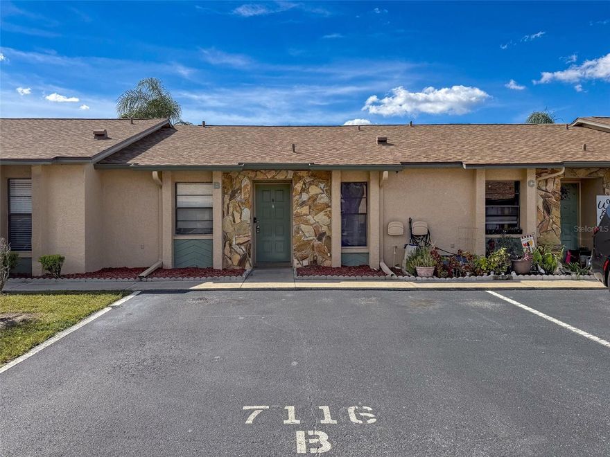 Super clean 2 bedroom 2 bath Villa in quiet Brookview Villas. Great Great location, near the Suncoast Parkway and SR 50 makes it easy to get anywhere. Sam's Club, WalMart, and an outstanding choice of restaurants all close in Spring Hill FL. Community Pool right outside your sliding door, with cabanas and room to entertain. Inside, the home has convenient laundry closet, Lots of counterspace in the galley kitchen that's open to the living space. Vaulted ceilings create an airy feel, and guest bath in convenient to living space. Bedrooms are split, with the en suite bath and huge closet giving the primary bath a comfortable feel. Assigned parking at your front door is oversized to accommodate 2+ vehicles. First, last & security, pet considered case by case.