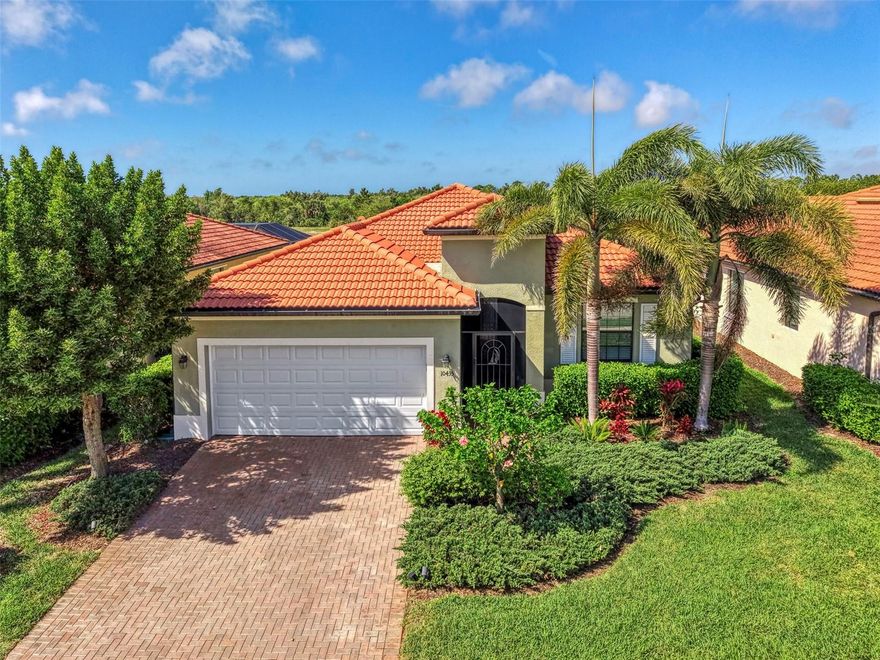 Just Listed in Sarasota National – Lakeside Living at Its Finest!
10435 Medjool Dr | 1,855 sq ft | 3 Bed | 3 Bath | Built 2018
This stunning home sits on the lakeside in the highly sought-after Sarasota National community. Step inside through the screened front entry and glass door into a bright, open-concept living space with diagonal tile flooring that flows throughout the main areas.
The home features three private bedroom suites, each with its own bathroom—ideal for guests or multigenerational living. The wide-open living and dining area is perfect for entertaining, complemented by designer lighting and ceiling fans, warm wood cabinets with granite countertops, stainless steel appliances, and beautiful crown molding throughout.
The spacious primary suite offers a well-appointed en-suite bath and a generous walk-in closet. Sliding glass doors open to an oversized, panoramic screened lanai—your private oasis to enjoy spectacular sunsets and the beauty of Florida nature. Remotely operated hurricane shades provide both security and convenient storage for your lanai furniture.
As a resident of Sarasota National, you’ll enjoy access to resort-style amenities including a 30,000 sq ft clubhouse with elegant dining at the Palm Club Restaurant and casual bites at the Tiki Bar. Stay fit in the 7,000 sq ft fitness center, swim in the resort-style pool with lap lanes, or play bocce, tennis, and pickleball. Miles of sidewalks wind through 1,300 acres of pristine preserves, lakes, and conservation land—truly the ultimate Florida lifestyle.
Beautiful views. Modern finishes. Private, peaceful living. Don’t miss this opportunity to make it your home.