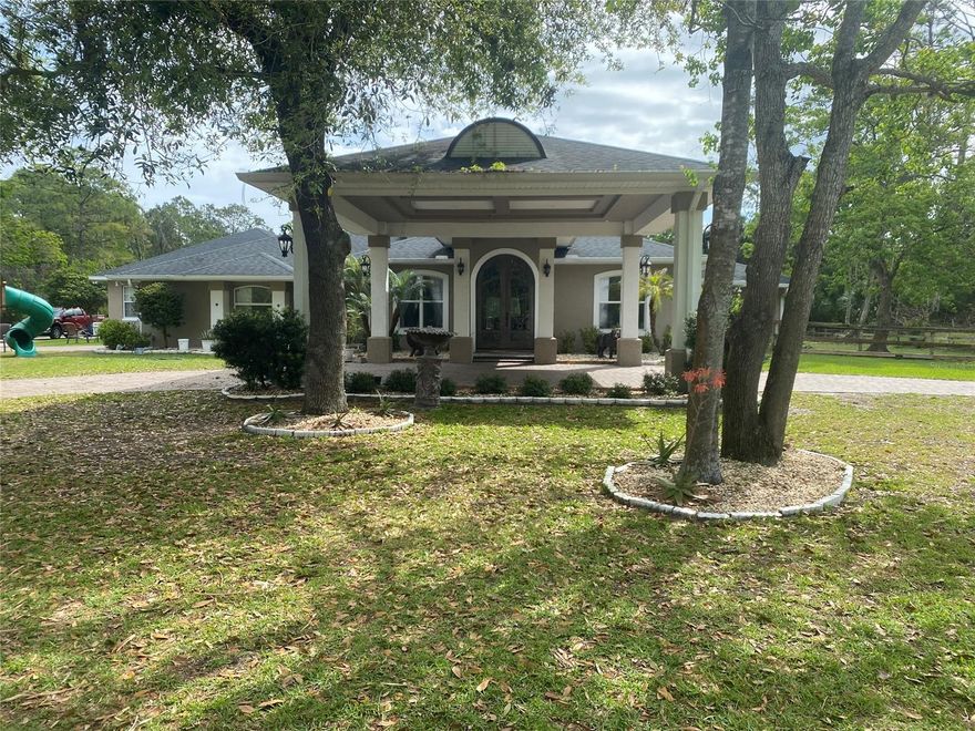 Here is your rare opportunity to live the perfect equestrian lifestyle. This Private 5 Are + Estate located in the highly sought after Gated   Eagle Rock Equestrian Community has EVERYTHING you could ever dream of.  Enjoy a private life or have guests over at your leisure. This home was built to entertain ..It literally has it ALL 
Start your journey driving through your private electronicates, onto the circular driveway (pavers throughout the entrance are a great touch to add )   to the drive up  and covered  porte cochere that leads to the magnificent front door which provides the WOW factor from the very start 
There has been no expense spared when adding ( multiple phases) and expanding this home. All flooring is hard wood , tile , or imported marble . 

VIDEO TOUR        https://nodalview.com/s/3bGIK1icn5U8ie48q-tPrN 

The land speaks for itself – Quiet and beautiful .  giving freedom for all creatures, horses , cows , alpaca, or Tortoise  all are welcome to live a great life 
*****DON’T MISS THIS ONCE IN A LIFETIME OPPORTUNITY !!***
2010- Pole barn built – A safe place to keep all the toys. Bring your RV’s 4X4’S and trucks, there is plenty of room!
3 stable barn – Storage and stack room with split A/C unit to keep horse equipment in great condition.
2015- 3  car detached garage 2/3  is set up as a gym and work shop has separate HVAC system 
2015 -New A/C  and roof Replaced – needed for addition
2017 - Jacuzzi and Summer Kitchen added   . Pool totally resurfaced. 
       Water system and softener  
        250 lb propane tank under ground
        Full home propane generator -Guardian 22kW'
Jus too many upgrades to list - COME SEE FOR YOURSELF !