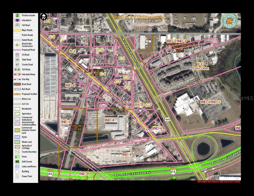 Owner Motivated to Sell! Priced Reduced! Prime Location 3.04 Acre development site on S. Orange Blossom Tr. with 700 Ft. of frontage along a ( Major north to South roadway)and access On Apopka Blvd.
Zoned C-3 permitting a wide range of high intensity commercial uses. Median cut for great access. High Visibility Traffic Count 35,000 Per day. Great location near the 414 Expressway on ramp. Located close to National retailers and high density housing., a major commuter route to Maitland Center, Altamonte Sprs.and Downtown Orlando. Convenient to SR 414 (Apopka Expressway), SR434, and SR436.