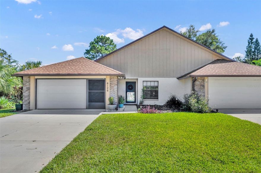 This beautifully maintained Two-Bedroom, Two-Bathroom Villa boasts a Spacious Loft area and a Large Four-Seasons Room.  This updated home is located in the Highly Desirable Riverwood Plantation Community of Port Orange. Just minutes from the Beach, you're conveniently situated off Spruce Creek Road, close to shopping, dining, and top-rated schools.
Featuring a functional layout, this home offers Bright and Open Living Areas, a Well-Appointed Kitchen, and a Private Outdoor Space. The corner lot location borders community greenspace, providing a Peaceful and Private Ambiance that will never see left side neighbors. The primary suite includes an en-suite bath and walk-in closet, while the guest bedroom and bath are also located on the main level. The loft, newly recarpeted in 2025, adds flexible space perfect for a home office, hobby area, or guest quarters (approx. 11 x 21 sq ft).
Recent upgrades include a New Roof (2023), New AC (2023) New Washer and Dryer (2024), New Storm Door (2024), and Updated Bathrooms (2024). HOA repainted whole outside of the unit (2024).
Residents of Riverwood Plantation enjoy exceptional amenities such as a Rentable Clubhouse with Full Kitchen, Swimming Pool, Pickleball, Racquetball, Basketball and Tennis Courts, as well as a Scenic Nature Boardwalk leading to a Fishing Pier and Gazebo. New owners can pay for access to a Private Boat Launch that connects to Spruce Creek River—all just steps from your backyard.
HOA fees include weekly lawn mowing, fertilization, irrigation system maintenance, exterior painting, pressure washing of driveways and sidewalks and more, and access to RV/boat storage (assigned spots as available).
Enjoy a low-maintenance lifestyle with resort-style living in one of Port Orange’s most sought-after communities!