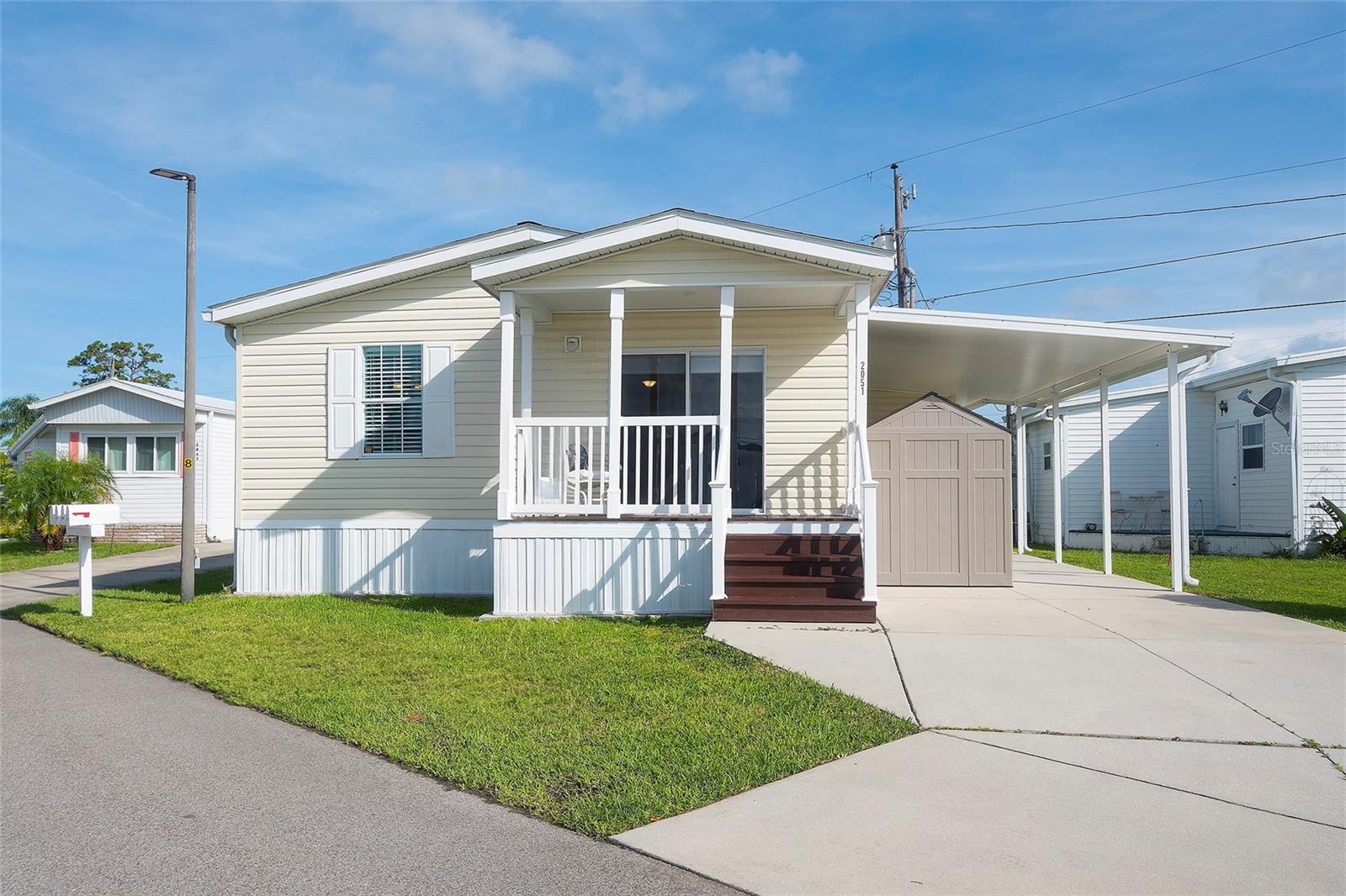 Charming, Move-In Ready 2BR/2BA Home in Gulf Gate’s Mobile Estates – Fully Furnished & Handicap Accessible!
Welcome to your slice of paradise in the highly sought-after Mobile Estates, just minutes from Siesta Key Beach and the vibrant Gulf Gate Village in Sarasota! This 2016 manufactured home offers a low-maintenance lifestyle with 1008 square feet of beautifully maintained, air-conditioned living space and comes fully furnished—just bring your suitcase!
Step inside to discover an open great room design filled with cascading natural light, complimented by wood-tone laminate flooring and a freshly painted interior in soothing, neutral tones. The layout is perfect for entertaining or relaxing, with a seamless flow from living to dining to kitchen. The spacious primary bedroom features a large walk-in closet and a private en-suite bath, while the second bedroom and full guest bath provide comfort and privacy for visitors. You'll also love the generously sized laundry area with full sized washer and dryer.
This home's entrance is handicap accessible with a side-entry electronic wheelchair lift, ( $14,000 value) making it ideal for all mobility levels. Additional perks include window treatments, decorative lighting, crown moldings, fresh paint, light and bright kitchen with center island and an attached storage area for your beach gear or tools. Located in a member-owned, CO-OP community, Mobile Estates offers incredible value with a low monthly fee of just $215, which includes water, sewer, and yard maintenance! Enjoy a wide array of amenities including a heated and chilled pool, spa, shuffleboard courts, community center, and a calendar full of social activities, including dinner gatherings,cards,karoke, dance nights, community interest events and so much more. Whether you’re a seasonal snowbird or a year-round resident, you’ll appreciate the convenient “lock-and-leave” lifestyle, active community spirit, and unbeatable location near dining, shopping, and world-renowned beaches.
Don't miss this opportunity to live in one of Sarasota’s best-kept, AFFORDABLE, neat and clean, communities—schedule your private showing today!