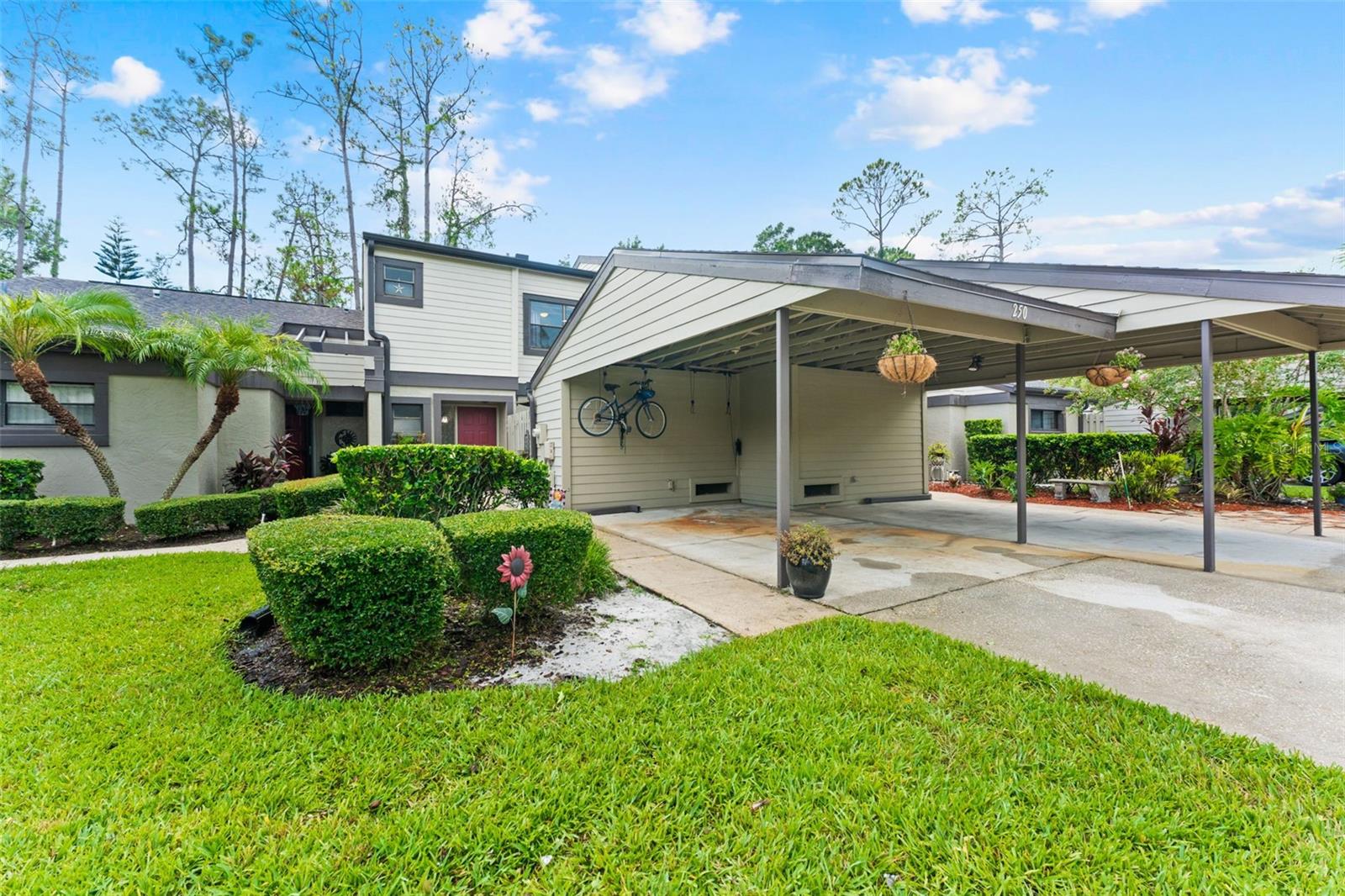 Welcome to the beautiful, gated community of East Lake Woodlands! This move-in ready townhome offers the perfect blend of comfort and convenience with maintenance-free living. Step into this updated 2-bedroom, 2.5-bath home, filled with natural light and overlooking a private back patio with a tranquil pond. Enjoy observing wildlife from your secluded screened-in porch, with visits from deer to native birds. The open-concept living room, dining area, and kitchen create an inviting space for entertaining guests. The bright kitchen features a second private patio area, spacious enough for outdoor dining and equipped with ample storage. Upstairs, you'll find the laundry area and two bedrooms. The primary bedroom offers a serene view of the backyard pond, a walk-in closet, and an ensuite bathroom. A long driveway provides ample parking, while the covered carport ensures your vehicle is protected. Residents can relax at the community pool located just around the corner.
As a resident of East Lake Woodlands, enjoy membership opportunities at the newly renovated Ardea Country Club, featuring a variety of amenities such as an 18-hole golf course, full-service restaurant and bar, fitness center, pickleball and tennis courts, and a calendar full of member events. The HOA fee includes roof maintenance, cable, internet, grounds maintenance, and more, offering exceptional value and convenience. Don’t miss your chance to own a piece of this exclusive neighborhood!