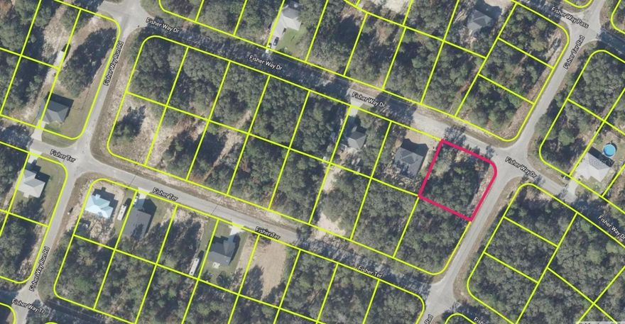 Exceptional opportunity to own a spacious 0.32-acre corner lot in the highly desirable Silver Springs Shores subdivision in Ocklawaha, Marion County, FL. Located at the intersection of Fisher Way Dr and Fisher Terrace Rd (APN 9036-1155-16), this oversized parcel has approximately 14,810 square feet (118’ x 125’) of buildable space, providing flexibility for a custom single-family residence with ample room for driveway, garage, outdoor living area, pool, or RV/boat parking (subject to county approval).

This R1 Residential-zoned property is ideally positioned on a paved road in an established neighborhood with a mix of site-built homes and new construction throughout the area. As a corner lot, it provides enhanced curb appeal, improved access options, and additional design versatility compared to interior lots.

The surrounding community continues to experience steady growth, with new homes being developed in Silver Springs Shores and nearby areas. Conveniently located between Belleview and Ocklawaha, and within driving distance to Ocala, The Villages, and Lake Weir, the property has a balance of peaceful residential living with accessibility to shopping, dining, schools, medical facilities, and outdoor recreation.

Outdoor enthusiasts will appreciate proximity to Lake Weir, Carney Island Recreation & Conservation Area, the Ocklawaha River, and Silver Springs State Park — which can have boating, fishing, hiking, and nature activities year-round. The region is known for its natural beauty, affordable land values, and long-term upside potential.

No structures currently on site, allowing you to design and build according to your vision. Whether you are a homeowner looking to build your Florida dream home, a builder seeking your next project, or an investor securing land in a corridor of Marion County, this property represents strong value and future potential.

Marion County continues to attract residents seeking lower property taxes, reasonable cost of living, and proximity to Central Florida’s major hubs without the congestion of larger metropolitan areas.

Don’t miss this chance to secure a generously sized corner lot in an expanding residential community. Drive by and envision the possibilities today.