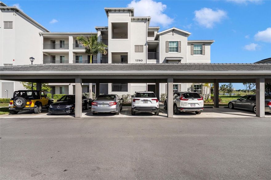 Amazing opportunity to own a 3/2 condo with GOLF MEMBERSHIP located right next to the championship golf course and club amenities! This unit is the top floor Carolina model end unit.  Covered parking out front, spacious and light filled condo offers kitchen, dining room, living room, 3 bedrooms, primary suite has walk in closets and walk in shower with dual vanity, storage unit outside unit on same floor, elevators in building, ready to make your own! Investor opportunity as rentals are fantastic in this sought after community of Wellen Park Golf & Country Club.  Club amenities include golf, fitness center with saunas a spa, resort style pools, tiki bar, pickleball and tennis courts, bocci ball, dog park and fine dining coming soon to the amazing clubhouse that is under way.  Full time activities director makes this place a wonderful home or home away from home with plenty to do and see. Close to Downtown Wellen Park which is filled with shopping and restaurants, minutes from Southwest Floridas beautiful beaches, and the Braves Spring Training Stadium is right down the street.
