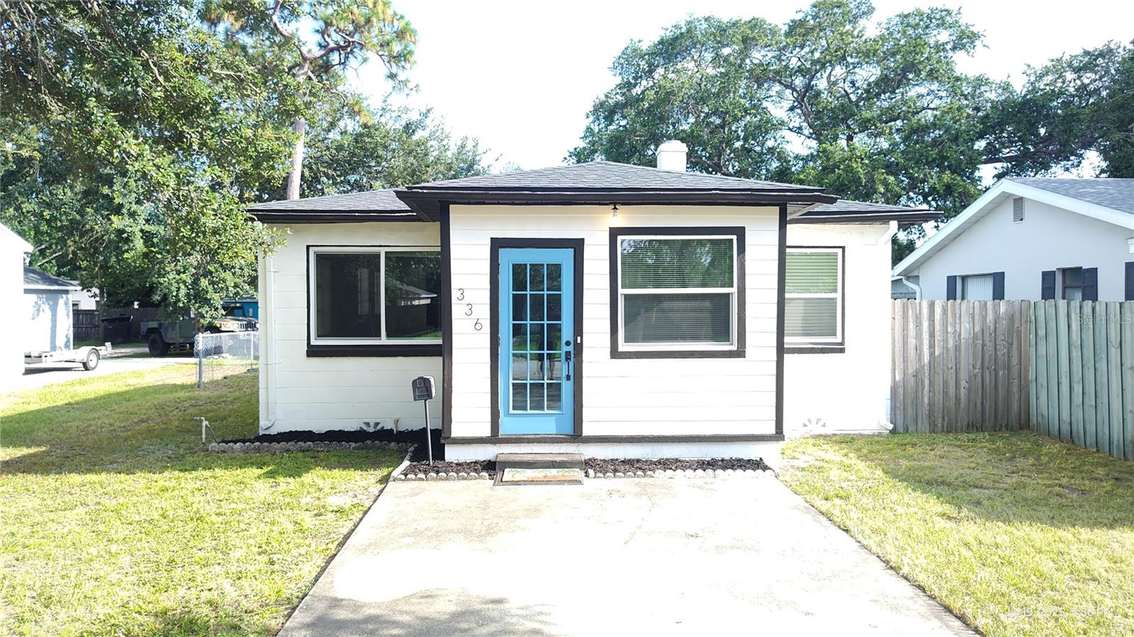 Welcome to this newly remodeled 3-bedroom, 2 bath block home in northeast St. Petersburg. This home had no flood damage or storm damage during the 2024 hurricane season. The home features a new roof, new kitchen cabinets and granite with stainless steel appliances and new flooring and paint throughout. The exterior features a front driveway and rear alley access with a double-parking pad and a fenced in rear yard. There is a large rear alley with plenty of room to park your boats and RVs on the rear parking pads or side yard. Conveniently located off of the 4th Street corridor. A short bike ride to Downtown and Coffee Pot Bayou on the 1st Street bike bath and approximately 15 minutes from the beach. Walkable to Northeast Little League and playground. Come see it today!