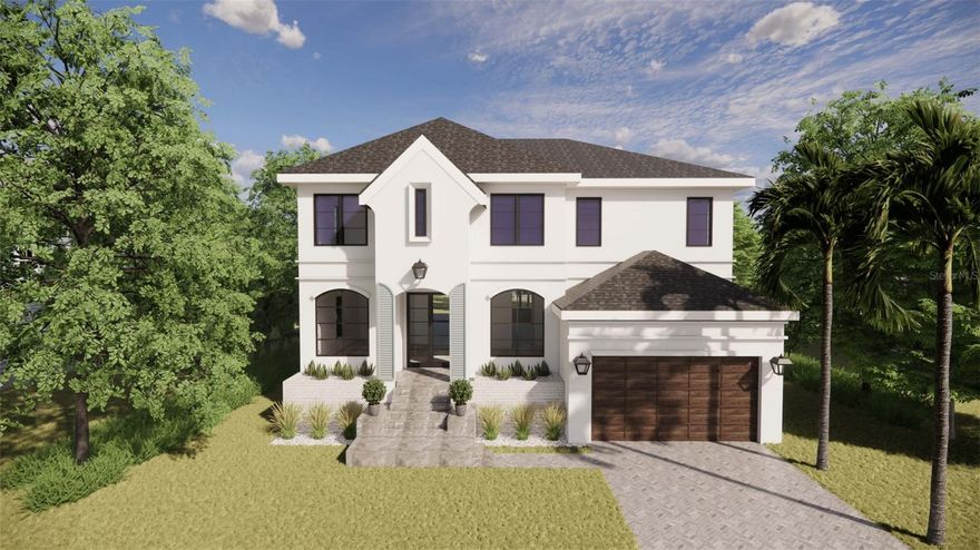 Under Construction. Welcome to the "Bordeaux", the newest design by Taralon Homes. Located in South Tampa's Beach Park neighborhood, this 4 bedroom, 4.5 bath features a modern French Provincial architecture with luxury flair and clean lines. This exceptional home features an open concept with a spacious Great room, Game room, saltwater pool and spa with travertine lanai, outdoor kitchen, elevator and 3 car garage. First floor features include formal dining room, living room/study, 21 x 28 Great room, Chef's kitchen with Wolf and Sub Zero appliances, first-floor guest suite, laundry room and mudroom. The second floor owner's retreat is enviable with a luxurious bath with dual vanities, soaking tub and a large walk-in closet. Two additional bedrooms each with en suite bath, an 18 x 21 Game room, upstairs study and generously sized laundry room complete the second floor. Tastefully appointed this home boasts 7.5" Naturally Aged Medallion Collection oak flooring, 7" crown molding, insulated Low-E impact windows, Level 5 drywall finish on walls and ceilings, 2 tankless water heaters, solid core doors throughout, 2 gas fireplaces, 3 car garage and paver driveway. Minutes to Downtown Tampa, TIA, Hyde Park Village, restaurants, shopping and Gulf beaches.