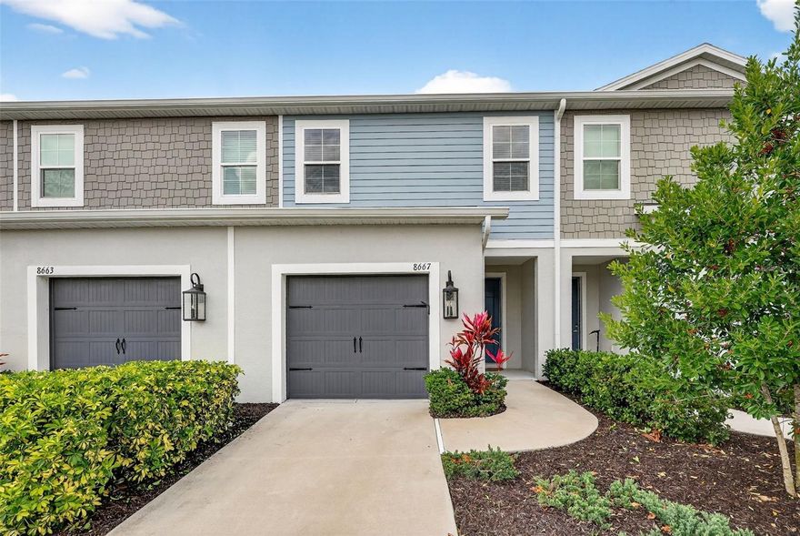 Welcome to Riverfield, located within the gated area of the highly sought-after North River Ranch community. This beautiful two-story townhome offers 3 spacious bedrooms, 2.5 bathrooms, and an attached garage, combining comfort, style, and convenience.
The open-concept main living area features a bright living room that flows seamlessly into the kitchen and dining area. The kitchen includes a large pantry and connects easily to the dining space, where thoughtfully crafted accent walls and floating shelves add character and style, creating a warm and inviting atmosphere. Sliding glass doors lead to a covered lanai overlooking the preserve—perfect for relaxing or entertaining. An additional exterior storage closet is conveniently located off the lanai.
Upstairs, the primary suite offers a private retreat with a large walk-in closet and an en-suite bathroom featuring dual vanities and a walk-in shower. Two additional bedrooms, a full bathroom, and a laundry room complete the second floor. The staircase and entire second floor have been upgraded with luxury vinyl flooring, and the attached garage features premium epoxy flooring. The home has been meticulously maintained.
Residents enjoy access to exceptional amenities, including resort-style pools, a fitness center, outdoor fitness stations, biking and walking trails, playgrounds, a soccer field, bike-share stations, community fire pits, and a full-time lifestyle director who organizes regular social events and gatherings.
This growing master-planned community also features future plans for additional amenity centers, retail shops, a grocery store, medical facilities, and several schools.