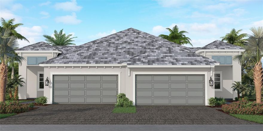 The Tidewater 2B twin villa by Neal Communities offers two bedrooms, two baths, and a spacious open layout designed for comfortable living. The main living area seamlessly connects the great room, dining space, and kitchen with an island, creating an inviting setting for gathering and entertaining. A private den adds flexibility for a home office, hobby room, or additional living space. The covered lanai provides a comfortable outdoor area for relaxing or enjoying fresh air. Inside, tile and wood flooring enhance the home’s stylish appeal, complemented by a neutral color palette that creates a timeless and cohesive design throughout. The owner’s suite features dual closets and a well-appointed bath with double vanities, a walk-in shower, and private water closet. A secondary bedroom with a walk-in closet and nearby full bath provides comfort and convenience for guests or family members.