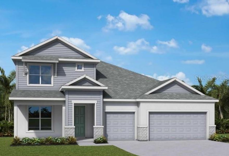 Under Construction. Welcome to The Maurice, a spacious and stylish two-story home by David Weekley Homes, located in the vibrant new Coasterra community in Palmetto, FL. Offering 3,453 square feet of thoughtfully designed living space, this home features 5 bedrooms, 4 full bathrooms, a private study, and an open retreat—perfect for a game room, media space, or additional lounge area. The Owner’s Retreat is conveniently located on the first floor, offering comfort and privacy. The modern cooktop kitchen includes a designer vent hood and opens to the main living area, ideal for entertaining. Upgrades throughout the home include quartz countertops, laminate flooring, matte black hardware, and designer tile in all wet areas. Bath #2 features an upgraded walk-in shower for added convenience.
Step outside through the sliding glass doors onto your lanai and enjoy the added privacy and extra yard space—a desirable corner lot perfect for outdoor fun or future additions. Don’t miss your chance to call The Maurice your new home in Coasterra!