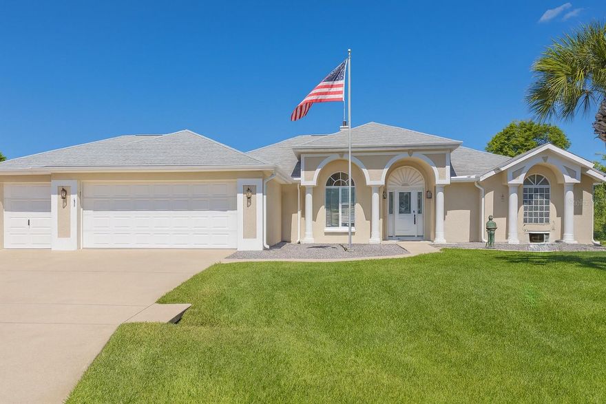 Welcome to this inviting 3 bedroom, 2 bath home in the 55+ Ocala Palms community, perfectly positioned along the 18th fairway. This is a solid, well-cared-for property offering a comfortable lifestyle with plenty of updates already taken care of. Spacious master bedroom includes 2 walk in closets!  Large kitchen with granite countertops and new appliances along with soft close and pull out cabinets. The home features a spacious two-car garage plus dedicated golf cart parking, making it easy to enjoy everything this golf community has to offer.

Inside, you’ll find a warm and welcoming living area highlighted by a wood-burning fireplace—great for the occasional cool Florida evening. One of the best spots in the home is the enclosed lanai. Outfitted with new upgraded windows, climate control, a convenient wet bar, and multiple access points, it’s a fantastic space for relaxing or hosting friends.

Recent improvements add peace of mind, including a water heater under a year old and a roof just over five years old. The property also offers an irrigation system, a charming outdoor waterfall, and blinds throughout. The seller is a retired renovation contractor, and it shows in the care and attention given to the home. Washer, dryer, and select furniture can be negotiated, and a two-year home warranty will be provided.

The backyard offers a waterfall and complete privacy with no immediate neighbors behind you, and the surrounding homes are well maintained with considerate neighbors nearby. Ocala Palms itself is known for its convenient location without the heavy traffic of other Ocala areas. Community amenities include new pickleball and tennis courts, a new pavilion, bocce ball, a fitness center, indoor and outdoor pools, and a full calendar of activities.

Close to shopping and I-75, this home offers comfort, convenience, and a peaceful golf-course setting. Come see it for yourself—you’ll feel right at home.