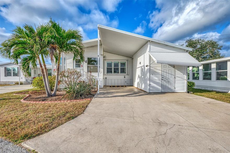 No Monthly HOA Fee – Only $99.00/YEAR!  Welcome Home to Harbor Cove’s Waterfront Community!  This home had no damage or flooding.  This exceptional home has hurricane shutters throughout and also a generator with a transfer switch for added comfort and security and a brand-new A/C in 5/2025!  Take a look at this spacious home with over 1,500 SF, 2 Bedrooms, 2 Bathrooms with a Study/Den that can be used for additional guests and even a separate Dining Room and an enclosed front porch!  Partially furnished with upgraded drywall, plantation shutters and luxury vinyl flooring throughout with an extra-wide driveway and a large shed for all those extra tools!  Harbor Cove offers a boat ramp, a 90-slip marina, a two-story clubhouse, two heated pools, a hot tub, bocce, tennis, fitness facilities, storage grounds, a woodworking shop, crafts, and more. Conveniently located for easy commutes to Sarasota and Fort Myers, the community is just minutes away from Gulf beaches, Myakka River, Charlotte Harbor, restaurants, shopping, the Tampa Bay Rays spring training stadium, Warm Mineral Springs, CoolToday Stadium for the Atlanta Braves, and the Allegiant Airlines SunSeeker Resort in Charlotte Harbor. Come check out this great home and fantastic location today!