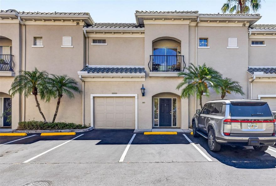 Come and see this beautiful 2-bedroom/2-bathroom condo with its own private garage located in the highly desirable community of Harbour Place City Homes offering low-maintenance living in one of Tampa’s premier urban locations.
Upon entering the home, you will find a bedroom with oversized walk-in closet and ensuite located on the first floor (currently being used as an office).  These multiple levels provide flexible living arrangements and add privacy. Up the staircase to the main living area, you are greeted with upgraded lighting fixtures, soaring ceilings that enhance the spacious feel of the home, crown molding, neutral paint throughout plus an abundance of natural light.  The kitchen provides solid wood cabinetry, granite countertops as well as brand-new stainless-steel dishwasher and oven.  The second bedroom and bathroom are located off the living area with another oversized walk-in closet.  Want to unwind after a long day, then choose to sit on your balcony or take a few steps to the community pool.  This unit is UNIQUE as it has an unobstructed view of the lusciously landscaped community pool and gathering areas. 
You cannot beat this location.  Minutes from restaurants on Harbour Island such as American Social, Jackson’s Bistro, Lower Deck as well as a short stroll along the water to Channelside, Sparkman Wharf, The Sail Bar, The Tampa Riverwalk and everything offered on Water Street.