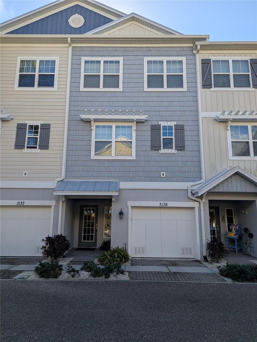 Experience the pinnacle of Florida living in the highly coveted, gated community of Cove at Loggerhead Marina. This stunning 3-story townhome offers 4 bedrooms and 3 full bathrooms, engineered flooring and modern finishes throughout, providing ample space and privacy for families or guests. Skip the stairs and use your private in-unit elevator to navigate all three levels with ease.
The heart of the home is a chef-inspired kitchen featuring premium stainless steel appliances, including a high-end refrigerator with a built-in Keurig coffee brewer for the perfect morning start. Relax on one of two expansive porches, including a second-level screened-in balcony perfect for evening breezes.
As part of a premier waterfront community, you’ll enjoy direct access to a full-service marina, a resort-style pool, this home is the ultimate retreat just minutes from Downtown St. Pete and world-class beaches.