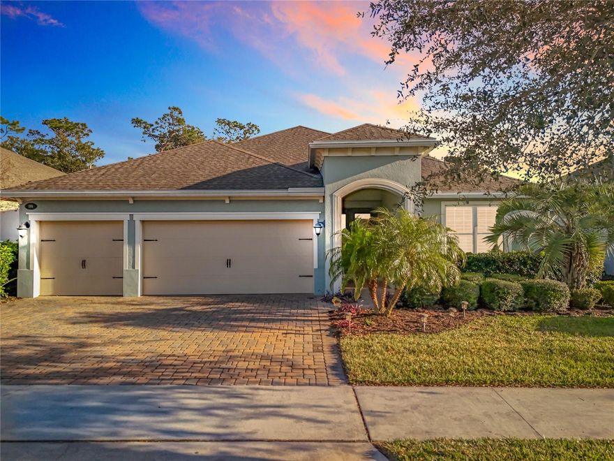 Welcome home to this beautifully maintained Kolter Hickory model located in the highly desirable Victoria Hills Golf Community in DeLand, Florida. This move-in ready golf course home on the 11th hole offers a bright, open floor plan that brings together the dining area, gourmet kitchen, and spacious living room—ideal for both everyday living and entertaining. Step through the expansive three-panel sliding glass doors onto the lanai, where you can relax with your morning coffee while enjoying peaceful golf course. It’s the perfect outdoor living space to unwind or host guests. This 3-bedroom, 3-bathroom home features a desirable three-way split floor plan, offering privacy for family and guests alike. A guest bedroom and full bath are conveniently located near the front of the home. The spacious primary suite overlooks the backyard and includes tray ceilings, private lanai access, and a walk-in shower with dual vanities and a large walk-in closet. A private third bedroom suite with its own walk-in closet is ideal for guests. A flexible bonus room with a barn door provides endless possibilities as a home office, media room, or playroom. The chef’s kitchen is the heart of the home, featuring granite countertops, stainless steel appliances, a large center island with pendant lighting, and a natural gas range—perfect for home chefs. Additional highlights include a three-car garage, tall interior doors, lighting and new gutters throughout the house. Victoria Park offers resort-style amenities including fitness centers, walking and biking trails, community pools, tennis courts, playgrounds, restaurant and the Victoria Hills Golf Course and Clubhouse. The HOA conveniently includes cable TV, high-speed internet, reclaimed irrigation water, and access to community amenities. Ideally located just minutes from I-4, Downtown DeLand, Stetson University, state parks, shopping, dining, and medical facilities, this home is also only 30 minutes from Florida’s east coast beaches. If you’re searching for a golf course home in DeLand and a modern home with a split floor plan, this property checks every box. Schedule your private showing today and experience Florida living at its best.