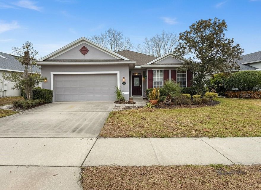 Seller Financing available! This Move-In Ready  single-family home featuring an open living space—all on one easy-to-navigate floor is located in a gated guard-secure 55+ Community. The open layout seamlessly connects the living, dining, and kitchen areas, perfect for entertaining or relaxing. Enjoy the added convenience of garage entry through the laundry room. Step outside to a stunning backyard with picturesque views of gardens and  trees, offering privacy and a sense of space rarely found among neighboring properties. The community, residents enjoy a wealth of amenities including pickleball and tennis courts, a clubhouse with regular activities and entertainment, an on-site restaurant, and golf cart-friendly streets. The community’s prime location provides quick access to major roads and nearby shopping, dining, and other local attractions. This home is truly move-in ready, and seller financing is available with attractive interest rates and terms upon request—making your dream of Florida living more accessible than ever. Don’t miss your chance to enjoy an active, carefree lifestyle in this exceptional home! Schedule your private tour today!