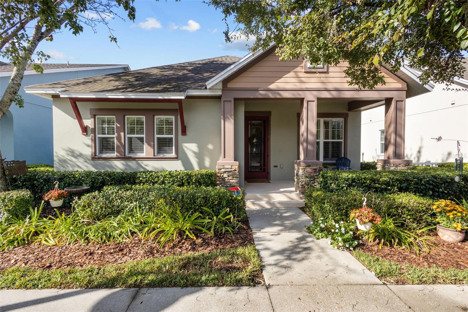 Located on a quiet cul-de-sac in Longleaf, this beautifully maintained 3-bedroom, 2-bath home with an office offers a bright, open layout and timeless finishes throughout. The gorgeous kitchen features granite countertops, 42" cabinets, a wine fridge, and brand-new Cafe Series dishwasher and gas range, perfect for everyday cooking or hosting family and friends. Wood-look tile flooring flows through the main living areas, adds warmth and style to the spacious design. 
The front office provides a flexible space for work or hobbies, while the private primary suite is a true retreat with a stunning custom-built walk-in closet and en suite bath complete with dual sinks, walk in shower and separate soaking tub. Two additional bedrooms and a full bath give comfort and privacy for guests or family.
Step outside to a screened-in patio with a seating area and hot tub, an ideal spot to unwind after a long day. There is a fenced in yard for your pets to play. Discover what makes Longleaf so unique. Enjoy golf cart friendly streets, a community pool, clubhouse, playgrounds, tennis/pickleball and basketball courts, as well as scenic parks and walking trails. Walk to Longleaf Elementary, local coffee shops, and restaurants, and experience the perfect blend of comfort, convenience, and community living.  *Secondary bedrooms have been virtually staged.