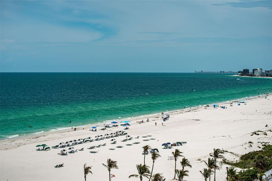 Welcome to San Seair Condos on beautiful St Pete Beach! Immerse yourself in turquoise waters, soft powdery sands, warm breezes, endless sunshine, and unforgettable sunsets, all from the comfort of this 9th floor Gulf and Bay view condo. Perfectly located, this beautifully furnished 2-bedroom, 2-bath residence offers stunning panoramic views in an open-concept layout with two private balconies, each protected by electric hurricane shutters (NEWLY INSTALLED OCTOBER 2025)
Enjoy effortless living with water, sewer, cable, and internet all included. Spend your days basking on the beach with the Gulf of Mexico as your backyard, then unwind each evening on your balcony as you watch another breathtaking sunset.
The San Seair building provides direct beach access, a heated beachfront pool, updated lobbies, a community room, a beach-view fitness center, and convenient storage for beach gear. Dining, shopping, and entertainment are all just moments away, making this the perfect spot for your vacation lifestyle.
Ideally situated near vibrant downtown St. Petersburg — home to world-class dining, arts, and the new pier complex — as well as major league sports, Tampa, and both Tampa International and St. Pete–Clearwater Airports.
St. Pete Beach consistently ranks among the world’s best for its sun, sand, and laid-back coastal living. Available for 3 month minimum rental.