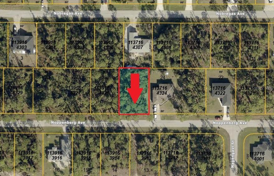 Vacant lot available in a quiet residential area of North Port. This property offers a great opportunity to build a custom home in one of Southwest Florida’s fastest-growing cities. The neighborhood has no HOA or deed restrictions and features a mix of new and established homes. Conveniently positioned near major roads, schools, shopping, and natural attractions like Warm Mineral Springs. Not in a flood zone. Whether you're ready to build or invest for the future, this is a solid opportunity in a desirable location.