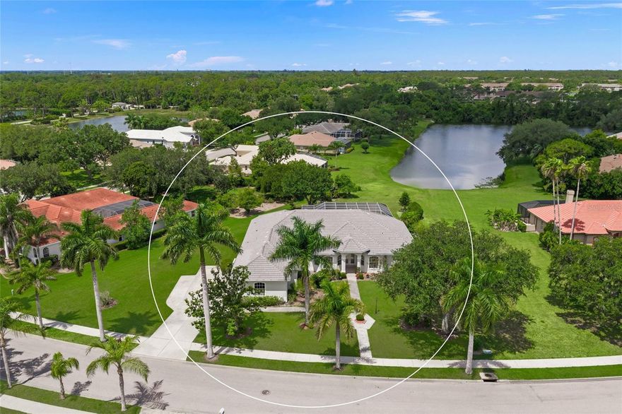 ONE OF A KIND PRIVATE SETTING & HOME * NEW ROOF 2023 * THIS 3861+-SQFT EXECUTIVE HOME FEATURES PANORAMIC VIEWS of a VERY LARGE LAKE with INCREDIBLE SUNSETS * PREMIUM ESTATE-SIZED LOT IS OVER 3/4 ACRE * A TRUE 4 BEDROOM + a SEPARATE DEN/OFFICE * 3.5 BATHS * Family Room & Living Room * This LARGE HOME is a special opportunity behind in the sought after GATED NEIGHBORHOOD of Misty Creek * Volume Ceilings * 8ft Sliding Glass Doors * 3 Car Side-load Garage * All this wraps your OUTDOOR LIVING with CAGED SALTWATER POOL & SPA and an expansive Covered Lanai * This is a FABULOUS POOL HOME, perfect for entertaining or simply relaxing in your slice of paradise * Yard Well for irrigation * Beautiful views! * Gated community with 24/7 security *

Misty Creek is including 1 month FREE golf membership with the sale of this home * If you have any questions, Listing Agent lives in Misty Creek * Golf membership is NOT mandatory * Low annual HOA fees * Country feel yet minutes to Siesta Key Beach, excellent schools, shopping & dining * Rothenbach Park & New Publix shopping plaza is 5 minutes away * 'A' RATED SCHOOL DISTRICT * One look & you'll fall in love! *