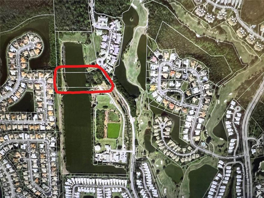 PRICE IMPROVEMENT!!! Welcome to this unique and unusual vacant lot within a golf community but not part of the HOA. Please check with county for permitted uses. Enjoy the serene and private setting as the property is at the end of a Cul-de-Sac.  The property offers the freedom and flexibility to design your home that truly suits your lifestyle and needs.  The retention pond that encompasses about half of the property provides a natural and beautiful feature of the property.  With easy access to shopping, dining and entertainment options, this lot is the perfect location for those seeking a balance between relaxation and convenience.  Take a drive by at your convenience. Note the Seller requires their custom contract and terms.  Call for details.
