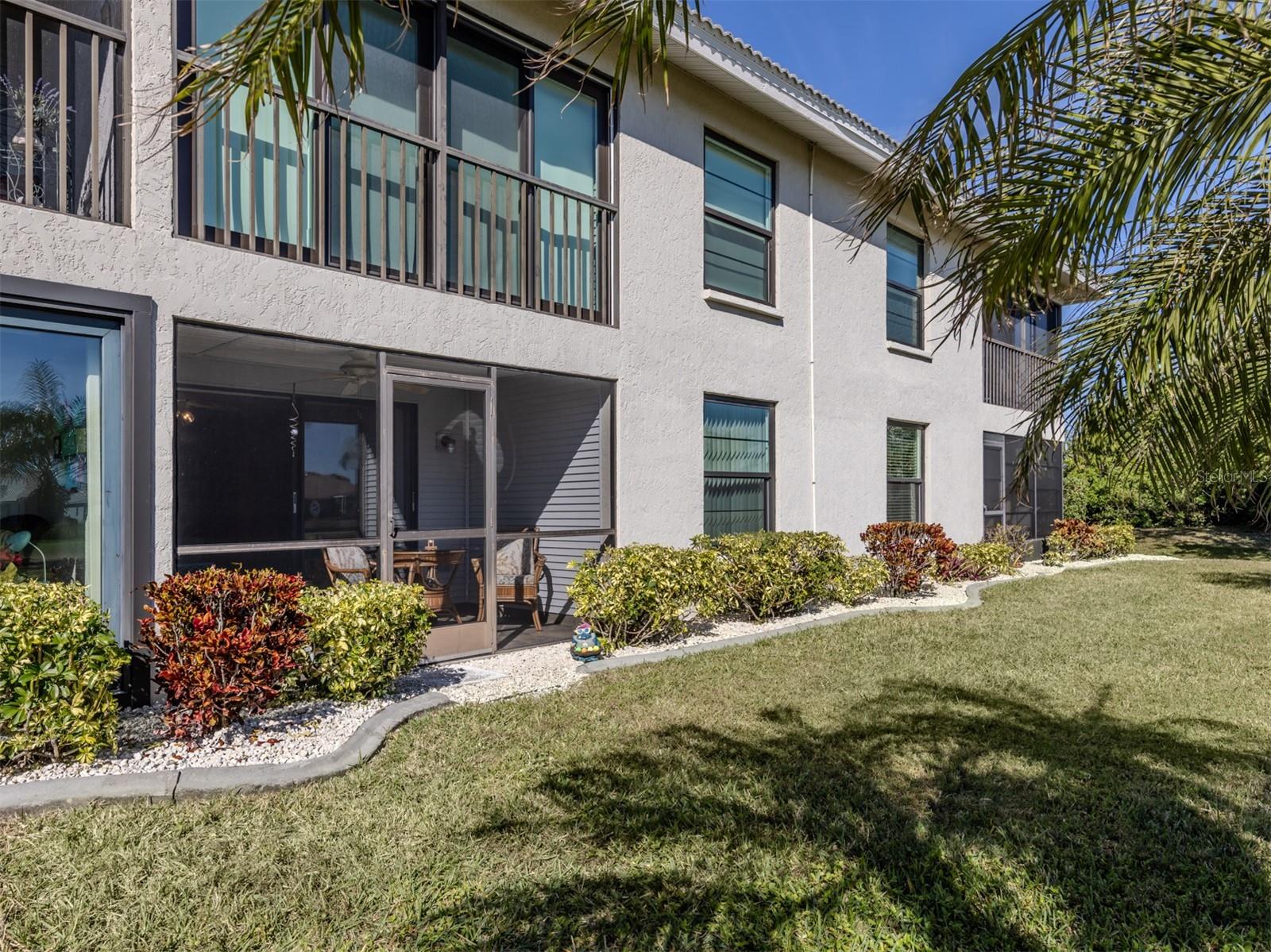 Choose for yourself. "The carefree lifestyle of South West Florida" Just bring your toothbrush and flip flops. This one is turnkey. Embrace the idyllic Florida lifestyle in this charming ground-floor condominium, nestled in the highly sought-after Capri Isles Golf Vista community. With stunning views of the lush golf greens, this beachy themed retreat offers the perfect blend of relaxation and recreation. You can easily walk to the course for a round of golf or simply unwind on your screened lanai while soaking in the beautiful outdoor scenery. The centrally located community pool invites you to enjoy sunny days with neighbors who embody the warmth and hospitality of this friendly community. Rest assured, the association’s excellent financial health, evidenced by the new roofs on all units and by the clubhouse installed in late 2022, adds an extra layer of peace of mind. Pride in ownership extends throughout the community with continuous upgrades being accomplished that are already paid for; example common area, fresh paint, rain gutters, new carpet in the stairways and landings. Many more additional community touches and upgrades that rival modern communities features yet a location that is classic and well maintained. Specifically in the condo, the windows are hurricane-rated, ensuring your safety during stormy weather. The condo also boasts thoughtful upgrades, including a built-in Murphy bed in the second bedroom for versatile living, a new electrical panel (2021), an attached garage with a newly installed garage door opener and remote (2024) and laundry in the unit. Conveniently situated by multiple golf courses, under five miles from the pristine Venice Beach and the scenic Legacy Bike Trail, and just three miles from the vibrant Downtown Venice, complete with shopping, dining, and cultural attractions, this home is the gateway to your dream Florida lifestyle. Whether full time, seasonal or vacation, start living the life you’ve always desired on the beautiful Gulf Coast!