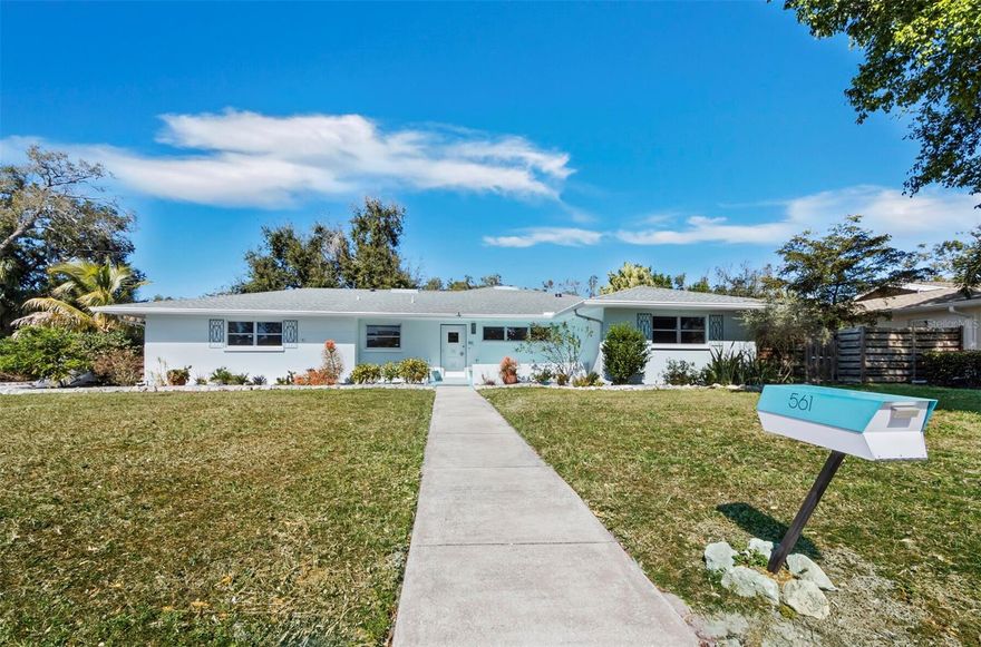 Tucked away in the historic Museum District you will find an impeccable example of mid-century modern architecture. This classic home is perfectly situated on a large corner lot & boasts the clean, sleek lines that were so common during this period. Step inside the front door to  beautifully refinished terrazzo floors that extend throughout the home. The thoughtfully designed layout maximizes space and natural light. A full wall of sliding glass doors pockets completely into the wall, creating seamless indoor-outdoor living and opening the main living area to a spacious Florida Room filled with windows overlooking the private backyard. The bedroom wing includes a primary suite, two generously sized guest bedrooms, and two bathrooms that retain their original 1950s and 1960s character. Tons of updates and upgrades. We will provide you with a list.