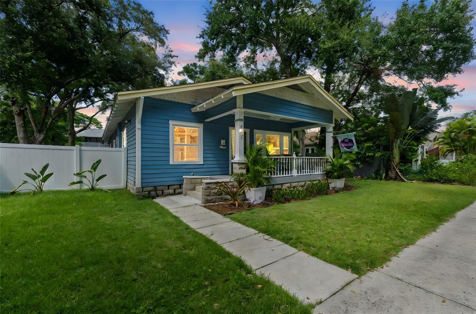 Welcome to this beautifully maintained 3 bedroom, 2 bathroom home nestled on a spacious lot just minutes from the heart of the city. Built in 1921, this home is filled with timeless character, original details, rich wood accents, and inviting living spaces, while also offering the peace of mind of thoughtful updates, including a new roof (2024).
Step inside to find light-filled rooms, a cozy living area with a fireplace, and a dining space perfect for entertaining. The kitchen blends vintage charm with modern function, as well as the two full baths!
Outside, you’ll love the large lot with mature trees and room to enjoy Florida living, whether it’s a garden, play area, or future expansion possibilities. There is plenty of space for parking on both sides of the back gate!
Best of all, this home is walking distance to downtown St. Pete, where you’ll find trendy restaurants, shops, parks, and waterfront views. Enjoy the vibrant lifestyle of city living, while coming home to the comfort and charm of a classic bungalow.
