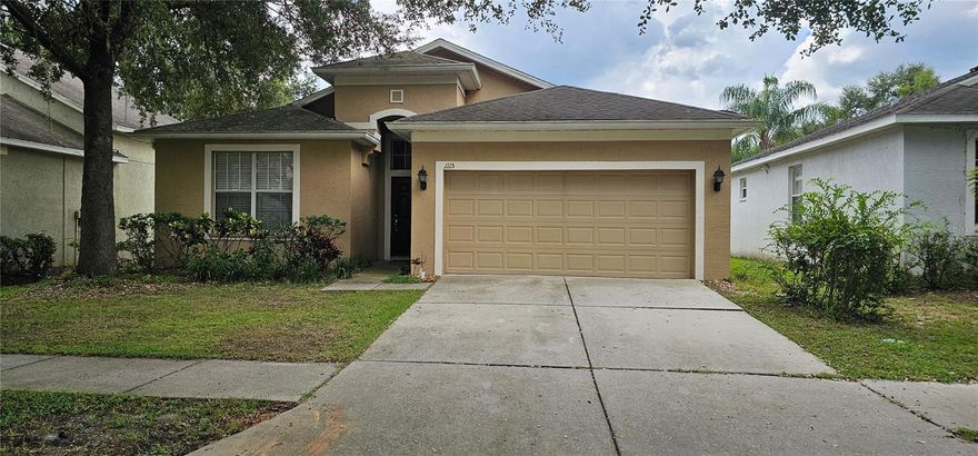 Available for IMMEDIATE OCCUPANCY! This contemporary single-story residence is situated in a well-established family neighborhood with convenient access to I-75, I-4, and nearby shopping centers. The home offers approximately 2,100 square feet of living space and includes three bedrooms, two bathrooms, and a versatile office with double-door entry that may serve as a fourth bedroom.

Interior finishes feature tile and luxury vinyl plank (LVP) flooring throughout and it's carpet free for ease of maintenance. The home boasts high ceilings, ceiling fans in every room, and abundant natural light. A formal living and dining area measuring approximately 22' x 11' welcomes you upon entry, complemented by a spacious family room ideal for gatherings.

The kitchen is thoughtfully designed with a built-in office nook, a central island, and a cozy breakfast area overlooking the family room. It includes all major appliances, as well as a washer and dryer. Ample cabinetry, pull-out storage solutions, and a large walk-in pantry provide exceptional functionality.

The master suite features a generously sized bedroom, an en-suite bathroom with a double vanity, and a walk-in closet. The home’s split floor plan places the master bedroom and office on one side, while the additional bedrooms and second bathroom are located toward the front of the house, offering privacy and convenience.

A two-car attached garage completes the property, providing secure parking and additional storage.