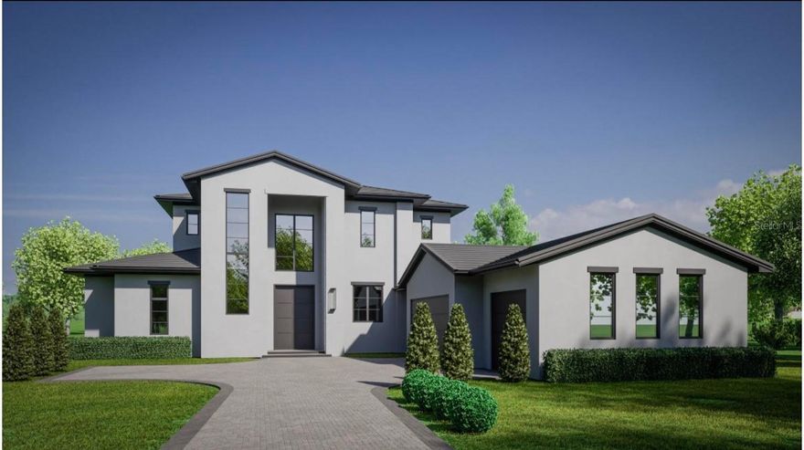 Under Construction. Nestled in the exclusive Bella Collina community, this stunning contemporary estate epitomizes modern luxury and timeless design. This meticulously crafted two-story home offers 6 bedrooms, a loft, and an open floorplan that seamlessly blends sophistication with functionality.

Step through double glass and iron doors into the grand two-story foyer, open to the loft above, and be captivated by the attention to detail throughout. The first floor boasts elegant porcelain tile, while the second level features warm engineered hardwood. Glass railings and accent wall lighting highlight the staircase, adding a touch of modern elegance.

The expansive great room connects the living, dining, and kitchen areas, with 10-foot sliding doors leading to the covered lanai. The gourmet kitchen is a chef’s dream, outfitted with Fisher & Paykel appliances, a 6-burner gas range with griddle and pot filler, a wine chiller, a walk-in pantry, and a large eat-in island. Custom cabinetry with Roble Catedral paneling, glass doors, and LED accents elevate the space to a new level of luxury.

The first-floor master suite offers a private retreat with a custom walk-in closet, a spa-like seamless glass shower, and a towel warmer. A second guest suite with an ensuite bath and walk-in shower is also conveniently located on the main level. An additional bedroom with an ensuite bath provides flexibility as an office or flex space.

Upstairs, the loft overlooks the foyer and leads to three additional bedrooms, each with its own ensuite bath and walk-in closet.

The outdoor living area is equally impressive, featuring a covered lanai with a summer kitchen, a sparkling pool with a sun shelf, water features, and LED lighting, all surrounded by travertine tile. A stepping-stone layout with Zoysia grass infill and large concrete accents create a harmonious connection to the landscape.

With countless upgrades in lighting, cabinetry, and finishes, this home redefines modern living in Bella Collina. Experience the perfect balance of luxury, comfort, and functionality in this breathtaking estate.

The Club at Bella Collina invites you to experience a vibrant lifestyle with year-round dining experiences and engaging social events for all ages. Tee off on the Nick Faldo-designed golf course or unwind on the picturesque terraces of the community's restaurants. Exceptional amenities include lighted Har-Tru tennis courts, pickleball courts, a resort-style pool complex, and a spa and fitness center featuring complimentary fitness classes. Discover the unparalleled charm of Bella Collina—contact us today for more details about this exceptional home! Deferral of the $40,000 Sports Membership Deposit is included by the Developer.