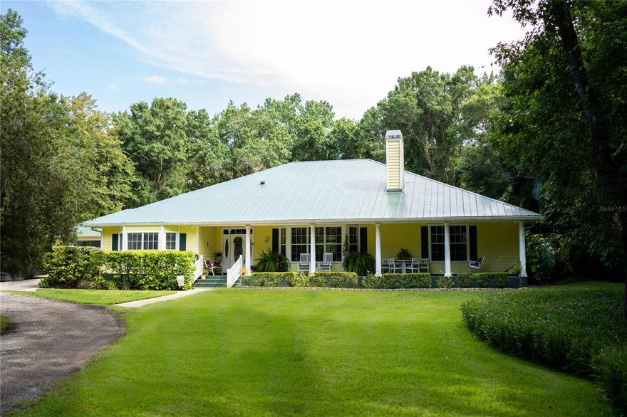 Welcome to this charming and cozy 4 BEDROOMS 3 BATH southern style home with heated in ground POOL and SPA located in the center of wooded and private 5 ACRES where deer and turkey are frequent visitors. Custom construction was well thought out with this beautiful home. The kitchen was completely remodeled in 2017 and it is a cook's dream with plenty of cabinetry, 2 ovens, quartz countertops with huge kitchen island and open to the main living areas making it easy to entertain in this wonderful family home! 2 A/C units ( 2013 with two more years on the warranty) will keep this home cozy all year long. Take a swim in your private backyard pool or relax on the southern style front porch with a glass of iced tea. True butler's pantry includes full inside laundry area and 2 very large pantry closets as well as custom cabinetry. A lot of storage throughout the house. Large Master Bedroom. Master Bath features his and hers large walk in closets, two separate sinks and walk in shower. True open concept living with a split bedroom plan makes it easy to enjoy the family and friends. The Metal ROOF is only 3 yrs old. Crushed asphalt circular driveway. Shed. Plug for generator. 3 foot foundation. Hurricane straps. 2x6 framing. The whole house attic is rafted and studded for 2nd story. House has whole attic fan. Fully fenced backyard with double gated entry. Wildlife refuge behind the property that no one can build on. City Water. Well for Irrigation. Brand new stainless steel refrigerator in the kitchen ( 7/21). So much possibilities... All information is assumed accurate, measurements are approximate. Buyers/Agents shall verify all information. ;Water: City