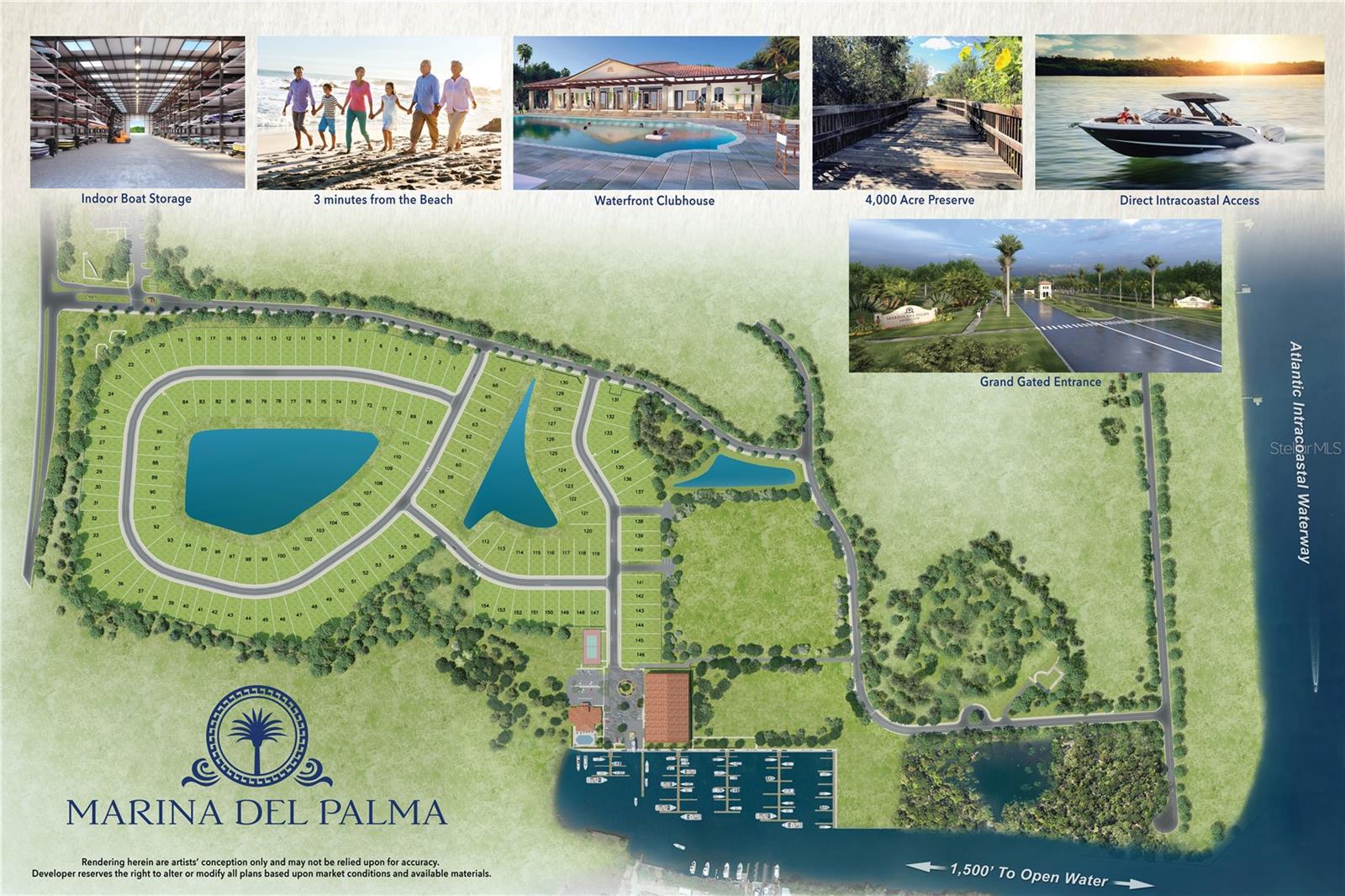 Lot 115 – Marina Del Palma
Discover the opportunity to design and build your dream home on Lot 115 in the Marina Del Palma community. With only 154 exclusive homesites, this gated neighborhood offers an intimate setting paired with resort-style living.
Residents enjoy exceptional amenities, including a well-appointed clubhouse, fitness center, tennis court, and a resort-style dockside pool. The community also features hassle-free boat storage at the private marina, with wet slips available for purchase, providing convenient access to the Intracoastal Waterway for your boating adventures.
Perfectly located, Marina Del Palma is just minutes from the laid-back sands of Flagler Beach, a short drive to historic St. Augustine, and within easy reach of Daytona Beach’s vibrant entertainment. Plus, with Orlando’s world-class attractions and international airport just over an hour away, travel and recreation couldn’t be more convenient.
With low HOA fees and no CDD fees, Marina Del Palma combines elegance, privacy, and value—making Lot 115 the perfect place to bring your vision to life.