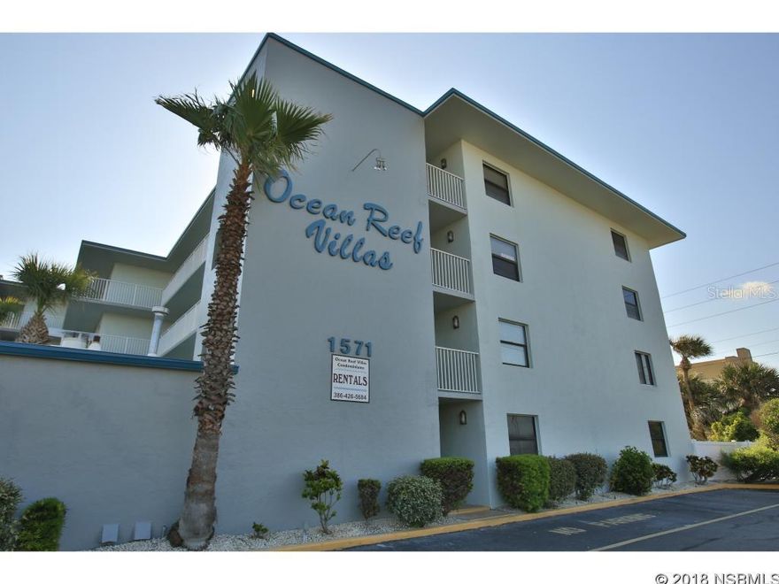 Oceanfront Condo with Excellent Rental Record on New Smyrna's amazing beach! This 2 bedroom, 2 bath condo is light & bright. The double balcony overlooks the pool & has outstanding views of the beach & the Atlantic Ocean! It is a great place to sit back, relax and watch the world go by. You can walk to some great restaurants, shops and to the grocery store.  Or if you prefer, you can stroll to our famous Flagler Avenue to visit our boutiques, art galleries, taverns and some of our fantastic eateries! ;LocationDescription: Condo ;Water: City