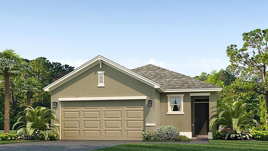 Under Construction. $15,000 Flex Cash Red Tag Event incentive through 1/21/24.This all concrete block constructed, one-story layout optimizes living space with an open concept kitchen situated between the living area and dining room. The kitchen, which overlooks the living area and covered lanai, comes with all appliances, including refrigerator, built-in dishwasher, electric range, and microwave. The Bedroom 1, located at the back of the home for privacy, houses Bathroom 1. Two additional bedrooms share a second bathroom. The laundry room comes equipped with included washer and dryer. Pictures, photographs, colors, features, and sizes are for illustration purposes only and will vary from the homes as built. Home and community information including pricing, included features, terms, availability and amenities are subject to change and prior sale at any time without notice or obligation.