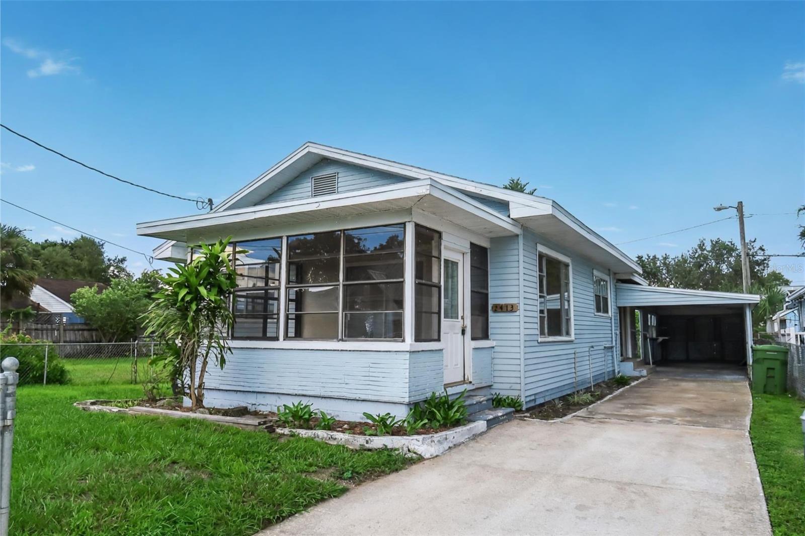 One or more photo(s) has been virtually staged. Welcome to 2413 Corrine St in Tampa! This 3-bedroom, 1-bathroom home offers charm and comfort with wood flooring throughout, high ceilings, and spacious bedrooms filled with natural light from large windows. The large kitchen comes equipped with a refrigerator, dishwasher, and range, offering plenty of room for cooking and dining. The front Florida room provides extra living space, perfect for relaxing or entertaining. Enjoy the convenience of a large attached carport with washer and dryer hookups, plus a fully fenced backyard for added privacy. Located in historic Ybor City, this home is less than a mile from the expressway, I-275, I-4, and downtown Tampa - making it a highly sought after location.
Call Palm Island Realty today to schedule a showing!
Some photos in this listing have been virtually staged to help illustrate the property’s potential. No physical changes have been made to the property.
As part of this month's move-in special, the $350 non-refundable cleaning fee is waived! Prospective tenants are subject to a $75 application fee /applicant and a $150 administrative fee. There is also a $17 monthly asset protection fee. If applicable, pets require a $300 non-refundable fee /pet. Sign a lease this month to take advantage of these limited-time savings!