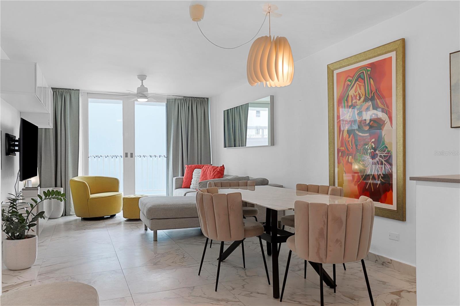 Step into this beautifully remodeled 1-bedroom, 1-bathroom apartment in the heart of Isla Verde, offering a rare blend of style, comfort, and breathtaking vistas. With 747 square feet of thoughtfully designed space, this furnished unit with a refined color palette and tasteful decor throughout.
Enjoy panoramic views of the beach, bay, and mountains from your private balcony—the perfect place to unwind. The open layout includes a modern kitchen, in-unit laundry, and a comfortable living area that maximizes both space and light.
This unit includes two parking spaces—a premium amenity in this area. One of the parkings is currently leased and subject to a raffle system, with the option to reapply in September.
A rare rental opportunity that combines elegance, convenience, and unforgettable views—all within one of Puerto Rico’s most desirable beachfront communities