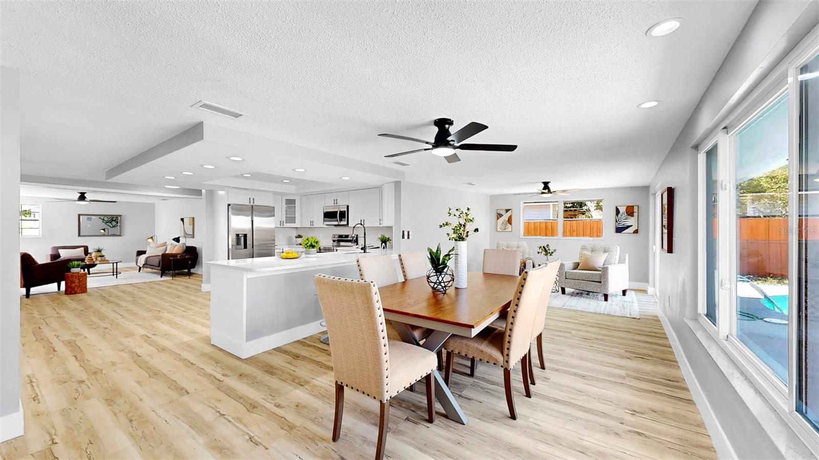 FULLY REMODELED 5-Bedroom , 3 Full Bath, 2 Entrances, 2 New Kitchens and Pool Home With A SEPARATE UNIT / IN-LAW SUITE - GREAT SCHOOL ZONE !
Welcome To 829 Riverside Drive -- A Beautifully Updated 5-Bedroom, 3-Bathroom Pool Home Nestled In The Heart Of Tarpon Springs, Just 0.8 Miles From Fred Howard Park And Beach. Sitting On A Lush 0.27 Acre Lot At The End Of A Quiet Street, This Spacious 2,614 Sq Ft Home Offers The Blend Of Modern Upgrades, Flexible Living, And Prime Location.
Inside, You'll Find A Fully Renovated Interior Featuring A Brand-New Kitchen With Stainless Steel Appliances, New Flooring, Fresh Paint, New Doors, And Abundant Closet Space Throughout. With An Open Layout And A Separate Unit Potential For Renting Or In-Law Suite Area With It's Own Entrance And Backyard, The Home Offers Excellent Rental POOL OASIS--Step Outside To Your Private Pool Oasis, Complete With A Cabana, Lanscaped Backyard, And A Storage Shed. There's Ample Parking With Driveway Access From Both Front And Back, Plus Room For A Garden.
ADDITIONAL FEATURES INCLUDE --
1) New Roof,
2) Central Heating And Cooling,
3) Zoned For Top Rated Tarpon Springs School,
4) Located Near Historic Sponge Docks, Charming Downtown, And A Wide Variety Of Restaurants And Local Amenities.
Property previously experienced some water intrusion. Full Remediation was conducted, including professional mold inspection and clearance. All necessary repairs and updates completed with flood insurance covered, offering peace of mind and modern finishes throughout.
