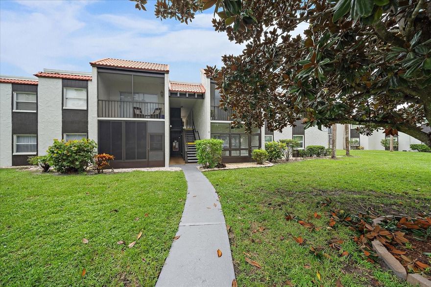 This 2 bedroom/2 bath unit is located in the back of The Village Brook Complex. The unit provides an lanai (with a set of storm sliders), with beautiful views of the pool and lake with a water feature year around. With a fresh coat of paint, this unit is ready for a Buyer to put their mark on it. Village Brooke is an extremely well maintained community with two pools, tennis and pickleball courts, shuffleboard courts, and large clubhouse with billiards, etc. This condo also provides an outside storage unit adjacent to your unit.  Low condo fees make for a great full-time home or winter get away.  Centrally located, you are minutes away from the Siesta Key beach, downtown and all that Sarasota has to enjoy. The condo is located on the 2nd floor and comes with a private parking spot. There are additional guests spots located all over the property. This unit needs a bit of TLC.