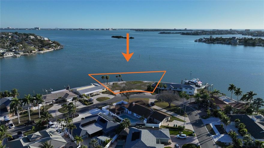 Rare opportunity to build on one of the most breathtaking bayfront lots in the area. Over 180 feet of south-facing frontage on Boca Ciega Bay delivers both sunrise and sunset views from your own backyard. This oversized homesite offers exceptional flexibility to create a true waterfront retreat. Located near Pasadena Yacht & Country Club, Gulf beaches, the Pinellas Trail, and Gulfport Beach recreation area. Opportunities like this are rarely available - Don't miss it!