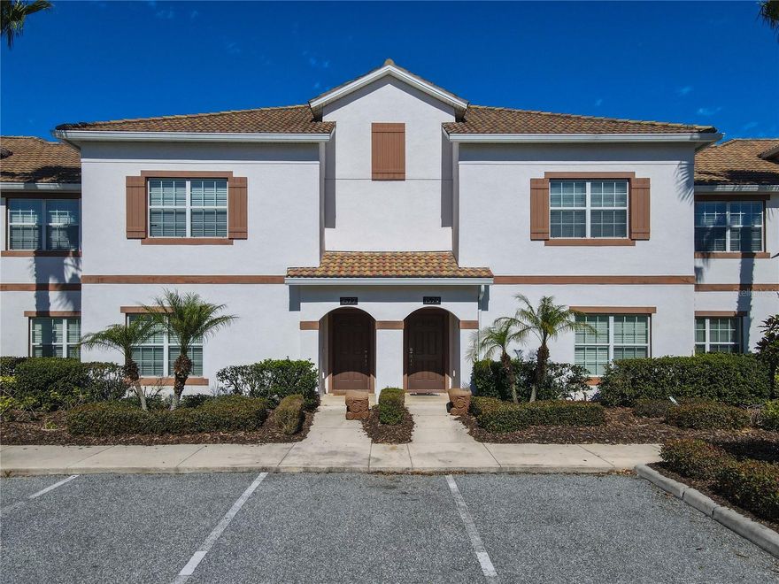 Fully furnished and income-producing four-bedroom, three-bathroom townhome located in The Retreat at ChampionsGate, a zoned short-term rental community where properties are designed exclusively for vacation and investment use. This makes it an ideal turnkey opportunity for investors seeking a proven short-term rental asset near Orlando’s world-class attractions. The home features a spacious open-concept layout that comfortably accommodates families and larger groups. The kitchen overlooks the dining and living areas and includes stainless steel appliances, solid surface countertops, ample cabinetry, and a large island with breakfast bar seating—perfect for entertaining guests. The open design allows for seamless flow between cooking, dining, and relaxing spaces. All four bedrooms are fully furnished and thoughtfully designed for guest comfort. With three full bathrooms and an in-unit washer and dryer, the property is equipped to handle consistent rental turnover and extended stays. Step outside to your private screened-in pool deck featuring a splash pool and upgraded privacy walls finished with fresh, modern faux greenery panels. This creates a clean, resort-style atmosphere while enhancing guest privacy—an attractive feature for short-term rental marketing photos and guest experience. There is ample deck space for loungers and outdoor seating, making it a perfect retreat after a day at the parks. Guests enjoy full access to the Oasis Club, offering a resort-style pool, 1,023-foot lazy river, two-story waterslide, splash pad, fitness center, arcade, movie theatre, restaurant, tiki bar, cabanas, and more. The community also features golf, tennis, basketball, volleyball, spa services, on-site concierge, and 24-hour guard-gated security. Conveniently located near major highways, theme parks, shopping, dining, Orlando International Airport, and within driving distance to Tampa’s Gulf Coast beaches, this property combines strong rental appeal with a prime Central Florida location. A true turnkey vacation rental opportunity in one of the area’s most recognized resort communities.