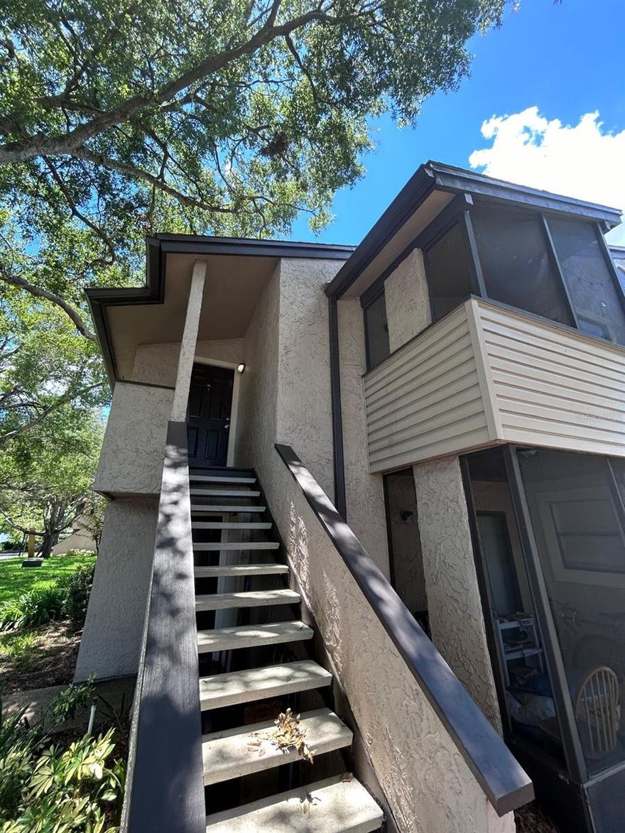 Welcome to this bright and cozy 1-bedroom, 1-bathroom corner unit located in the highly desirable Winter Park area of Orlando. This well-maintained condo features ceramic tile flooring throughout, a spacious walk-in closet in the master bedroom, a laundry closet with washer and dryer included, and modern light fixtures. Enjoy the outdoors on your very nice private balcony, and take advantage of private stairs from the outside entrance—a rare and convenient feature. Located in a beautifully kept community with easy access to shops, restaurants, and all of Winter Park's charm. Ideal as a first home, seasonal getaway, or investment opportunity!