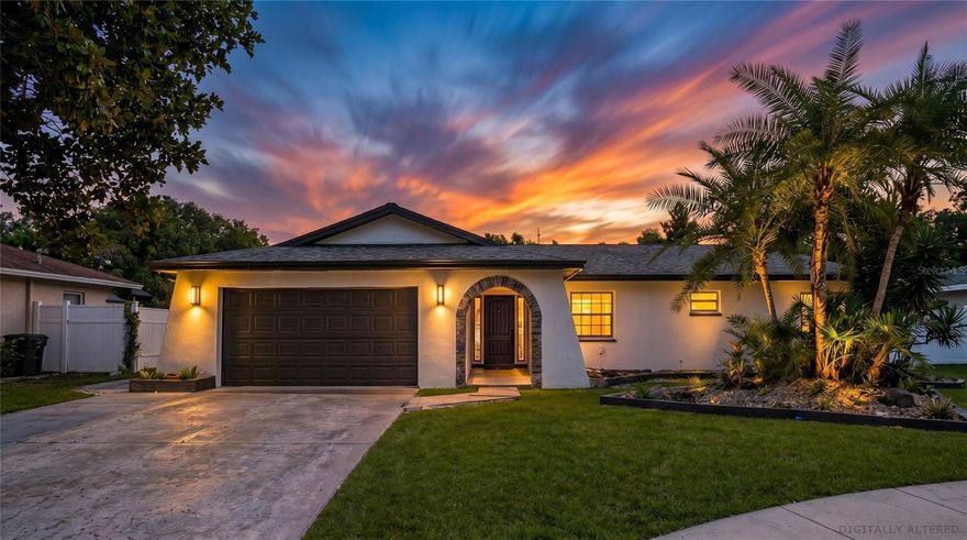 NO FLOOD ZONE | 2022 ROOF | HURRICANE IMPACT WINDOWS | NEW PEX PLUMBING | UPDATED ELECTRICAL | NEW HVAC | DESIGNER FULL RENOVATION
Modern Coastal Luxury in the Heart of Dunedin
Step into this fully reimagined 3-bedroom, 2-bath luxury pool home offering 1,579 square feet of designer-curated living that feels brand new from top to bottom. Thoughtfully renovated with exceptional craftsmanship and high-end finishes, this is a rare turnkey opportunity in desirable Dunedin.
Light oak wide-plank luxury flooring flows throughout an open-concept floor plan anchored by a stunning chef’s kitchen featuring quartz countertops, dramatic double waterfall island, custom slim shaker oak cabinetry, built-in buffet, wine refrigerator, oversized storage drawers, stainless appliances, custom vent hood, and wall oven/microwave combo.
The private primary suite feels like a boutique retreat with a spa-inspired floor-to-ceiling walk-in shower, floating quartz vanity and custom walk-in closet. Two additional spacious bedrooms and a beautifully designed guest bath continue the home’s elevated modern aesthetic.
Large sliders open to an expansive screened lanai and sparkling in-ground pool, creating the perfect indoor-outdoor entertaining space and private backyard oasis.
The exterior has been completely transformed with fresh stucco, contemporary paint palette, black trim accents, new gutters, modern lighting and refreshed landscaping for exceptional curb appeal.
Beyond the beauty, this home offers the peace of mind buyers want: Located in a high elevation area with no flood zone and no flood claims, plus major system upgrades already completed.
Just minutes from vibrant downtown Dunedin, enjoy boutique shopping, breweries, restaurants, the Pinellas Trail, and the award-winning beaches of Honeymoon Island State Park and Caladesi Island State Park.
A rare blend of modern design, coastal lifestyle and quality craftsmanship—this Dunedin showpiece is truly move-in ready.