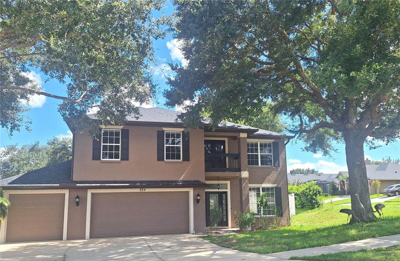REDUCED RENT!! This upgraded 5 bedroom home can be found in the very desirable Debary Golf and Country Club! Step into a formal living room with high ceilings, fireplace and tiled floors; equipped kitchen opens to large family room which leads to enclosed patio overlooking large, fenced yard and view of the lake. An oversized primary bedroom with a balcony to catch nature with that first cup of java. PLUS - 3 car garage with plenty of space for all your extra treasures or great space for handy person's craftiness. Want pool but don't want to maintain? Just a few doors away find a community pool ready to cool. Just 3 miles to St. Johns River access at Highbanks Marina. Lawn care/landscaping included! Small pet will be considered. Looking for good credit and income.